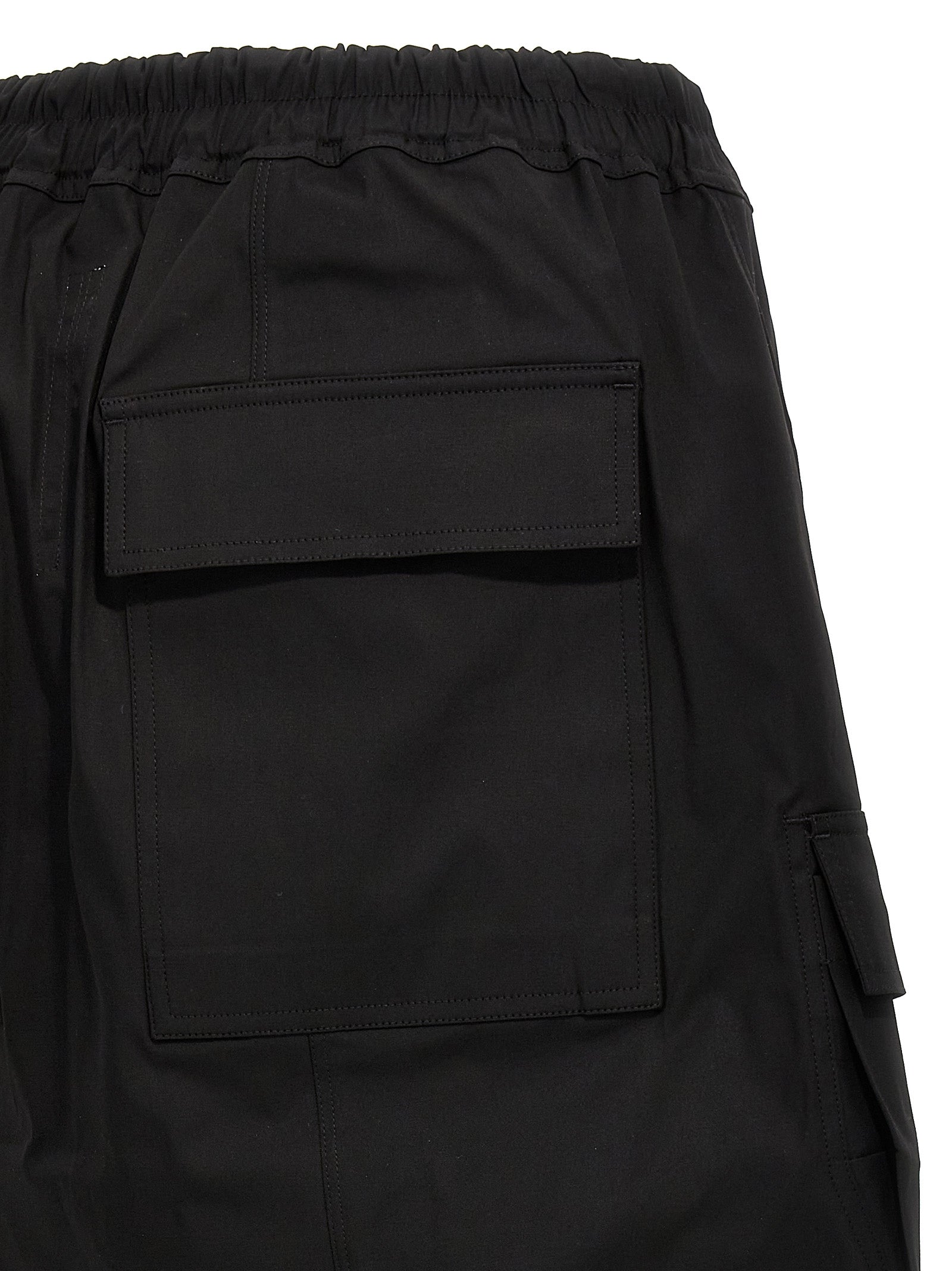 Rick Owens Black Cotton Bermuda Shorts
