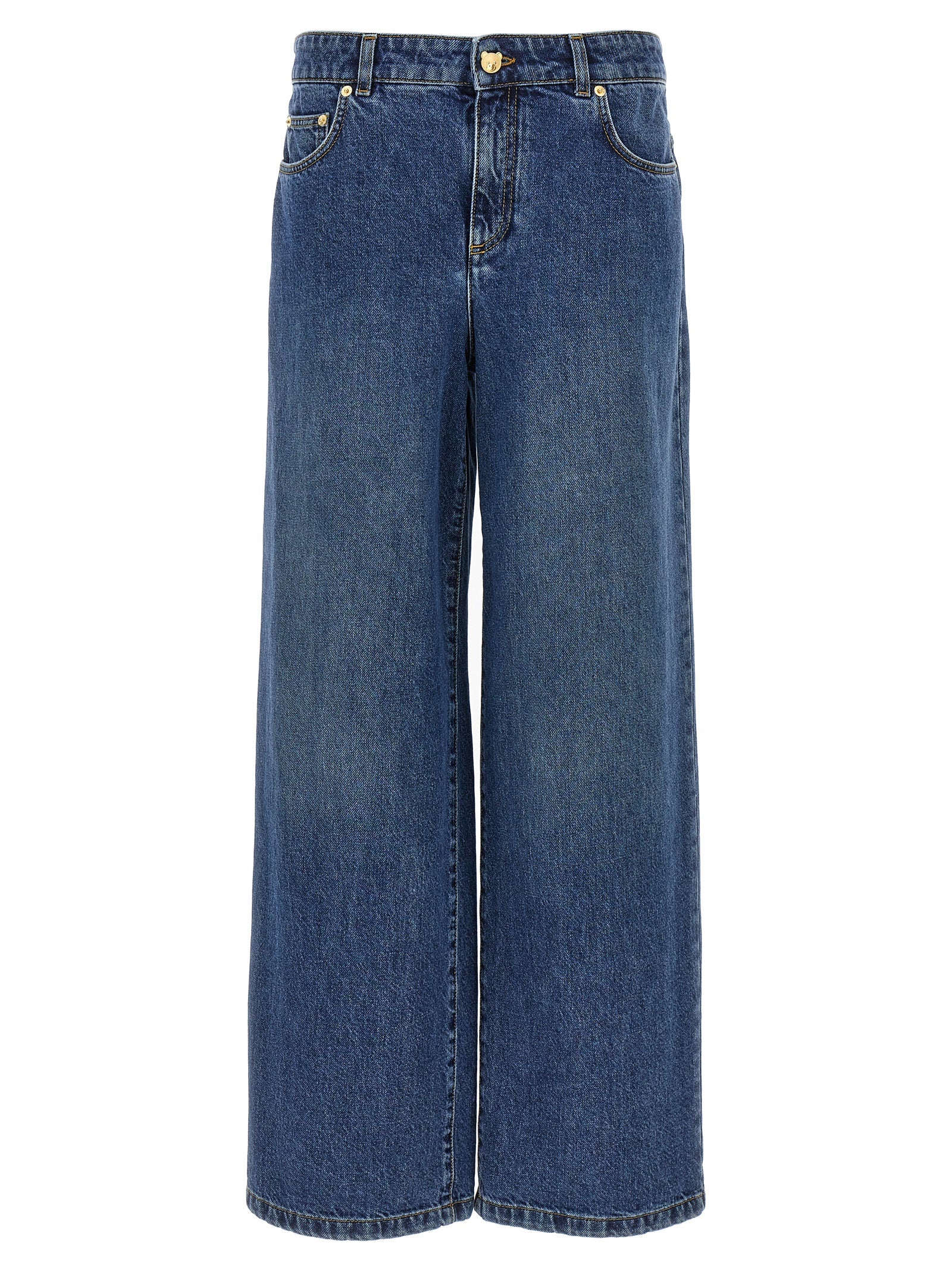 Moschino Blue Cotton Relaxed Fit Jeans