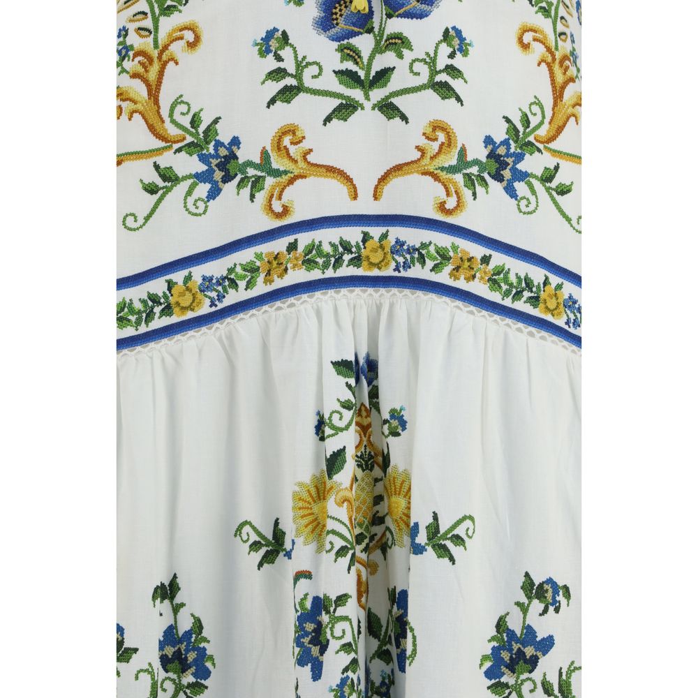 FARM RIO Floral Linen Midi Dress - Effortless Summer Elegance