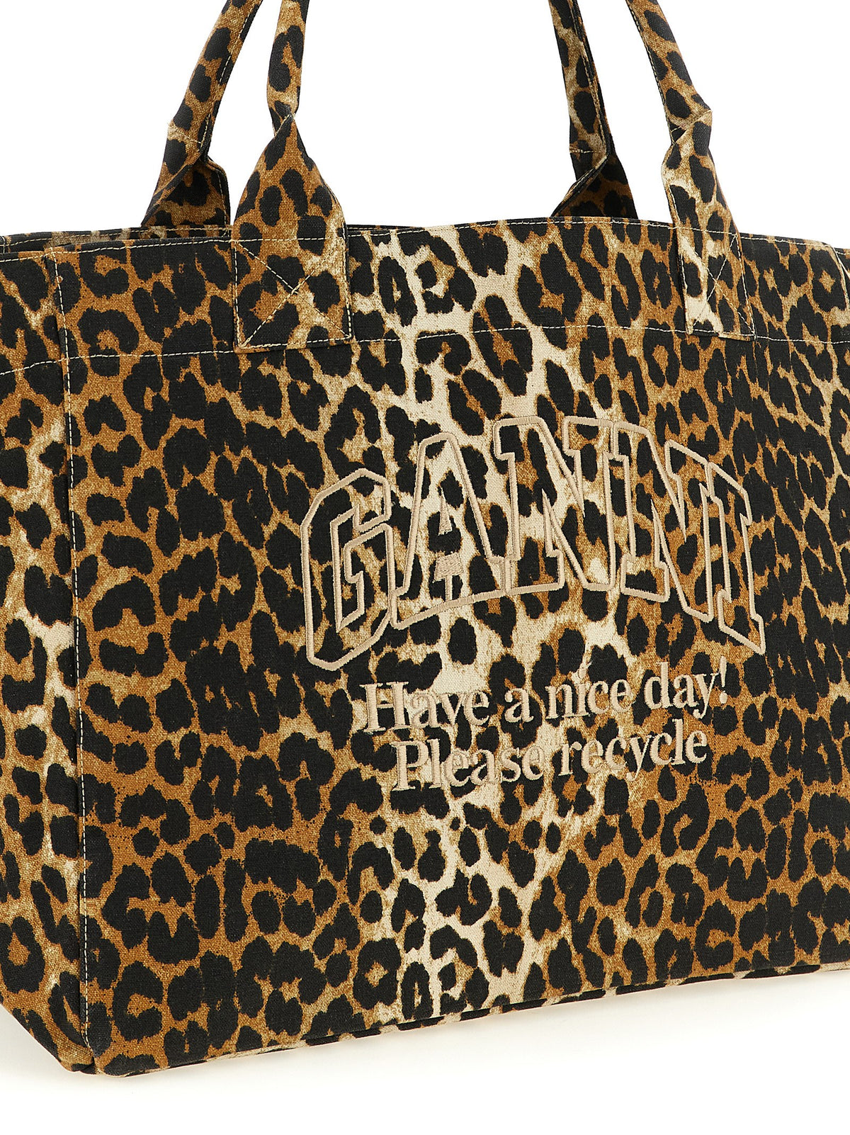 Ganni Leopard Print Tote Bag - Eco-Chic Luxury Statement