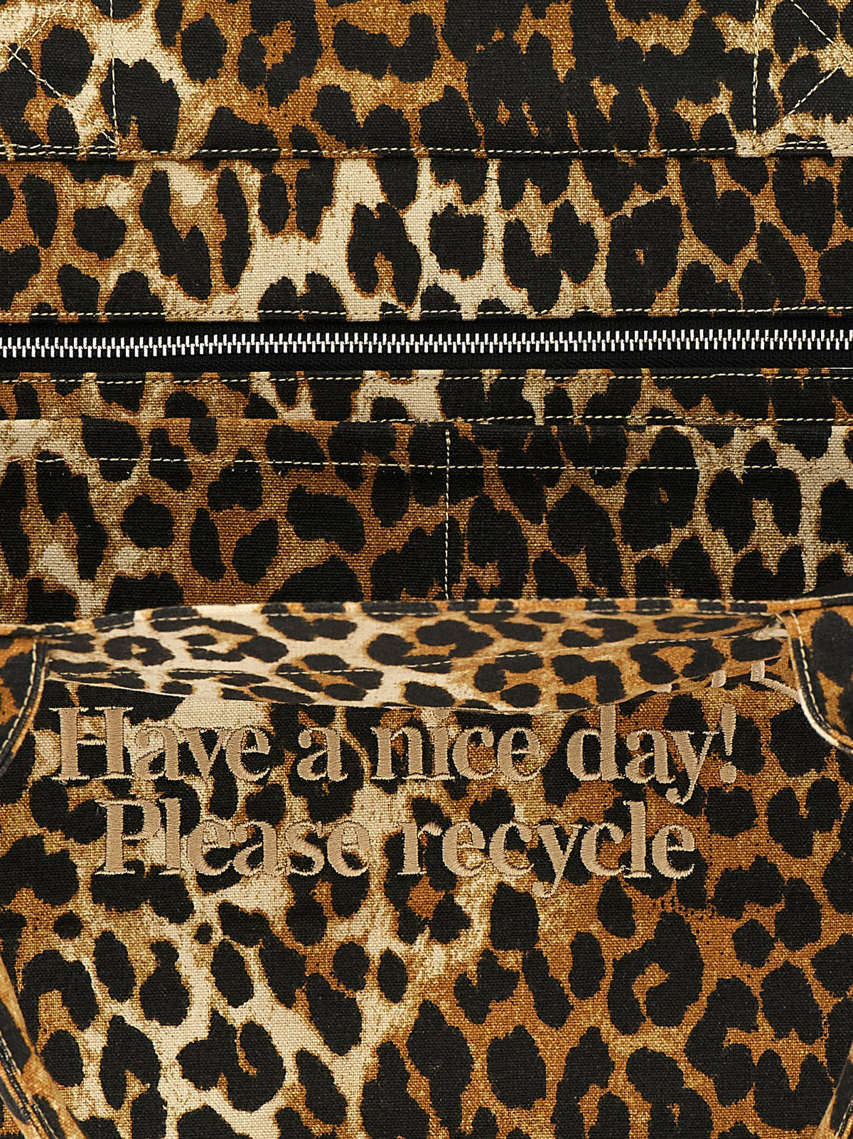 Ganni Brown Recycled Cotton Tote Bag - Eco-Chic Luxury