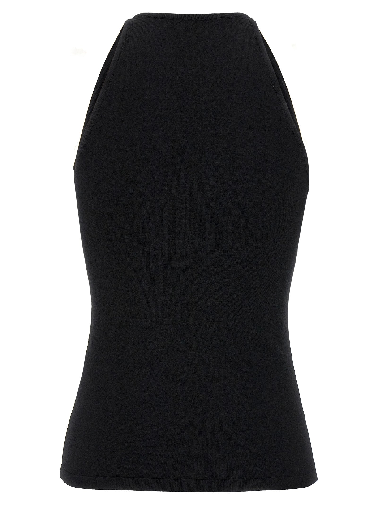 Max Mara Black Viscose Sleeveles T-Shirt