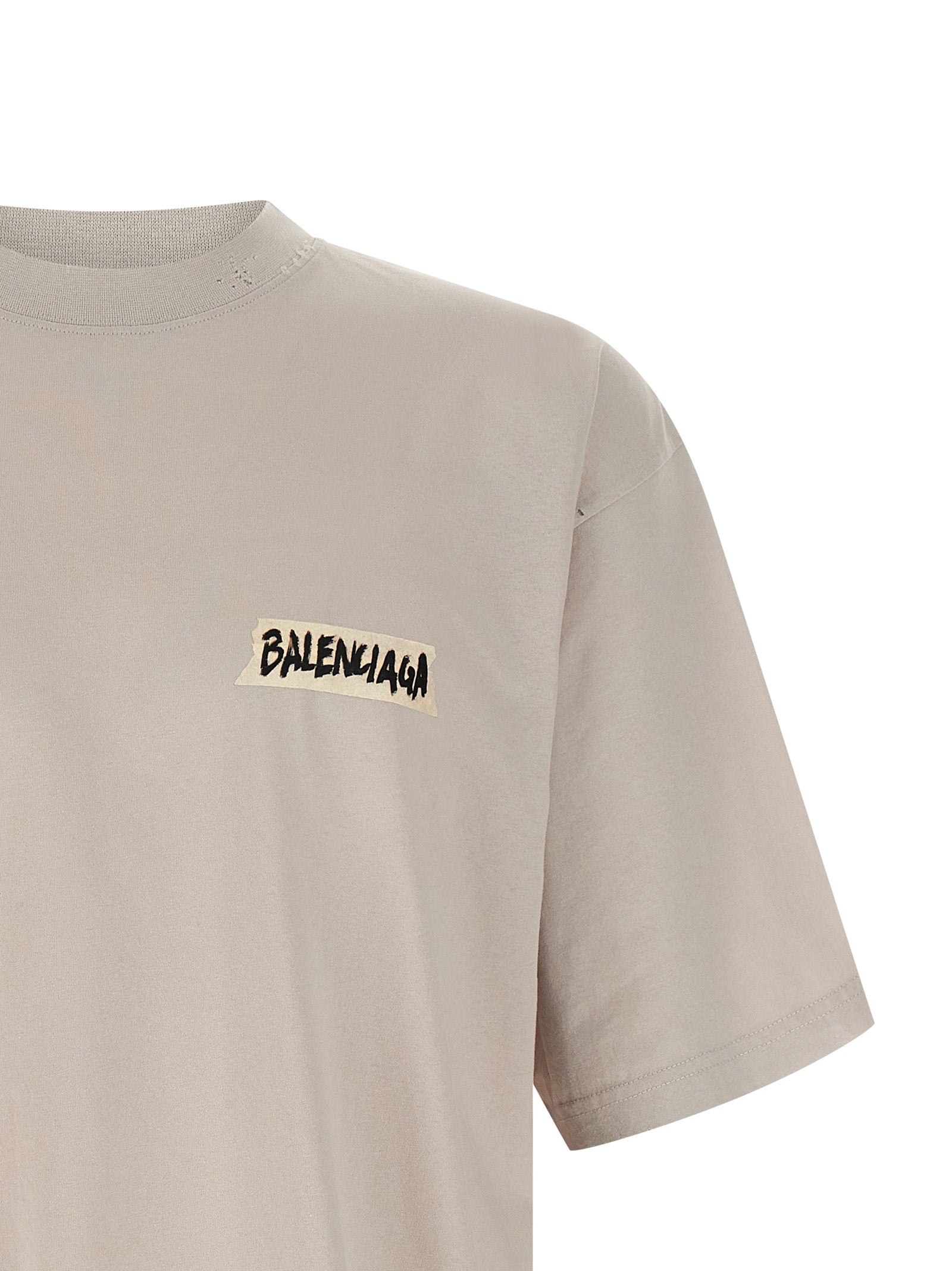 Balenciaga Gray Cotton T-Shirt