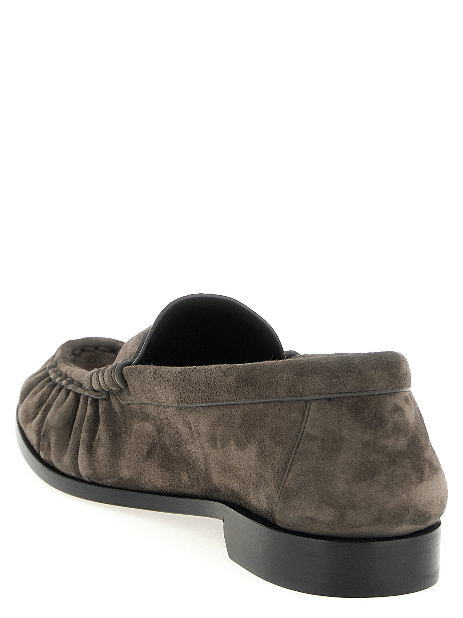 Saint Laurent Brown Calfskin Slip-On Loafers - Artisanal Luxury