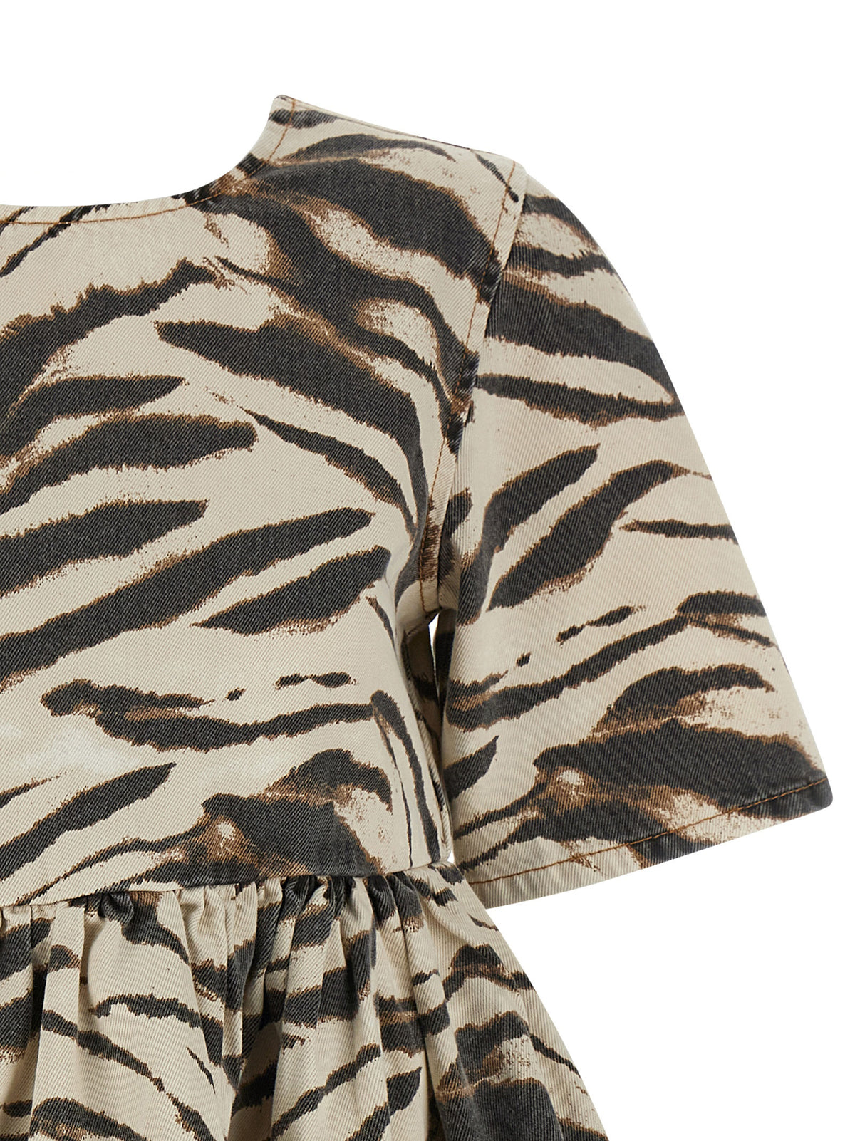 Ganni Multicolor Organic Cotton Short Dress - Effortless Elegance