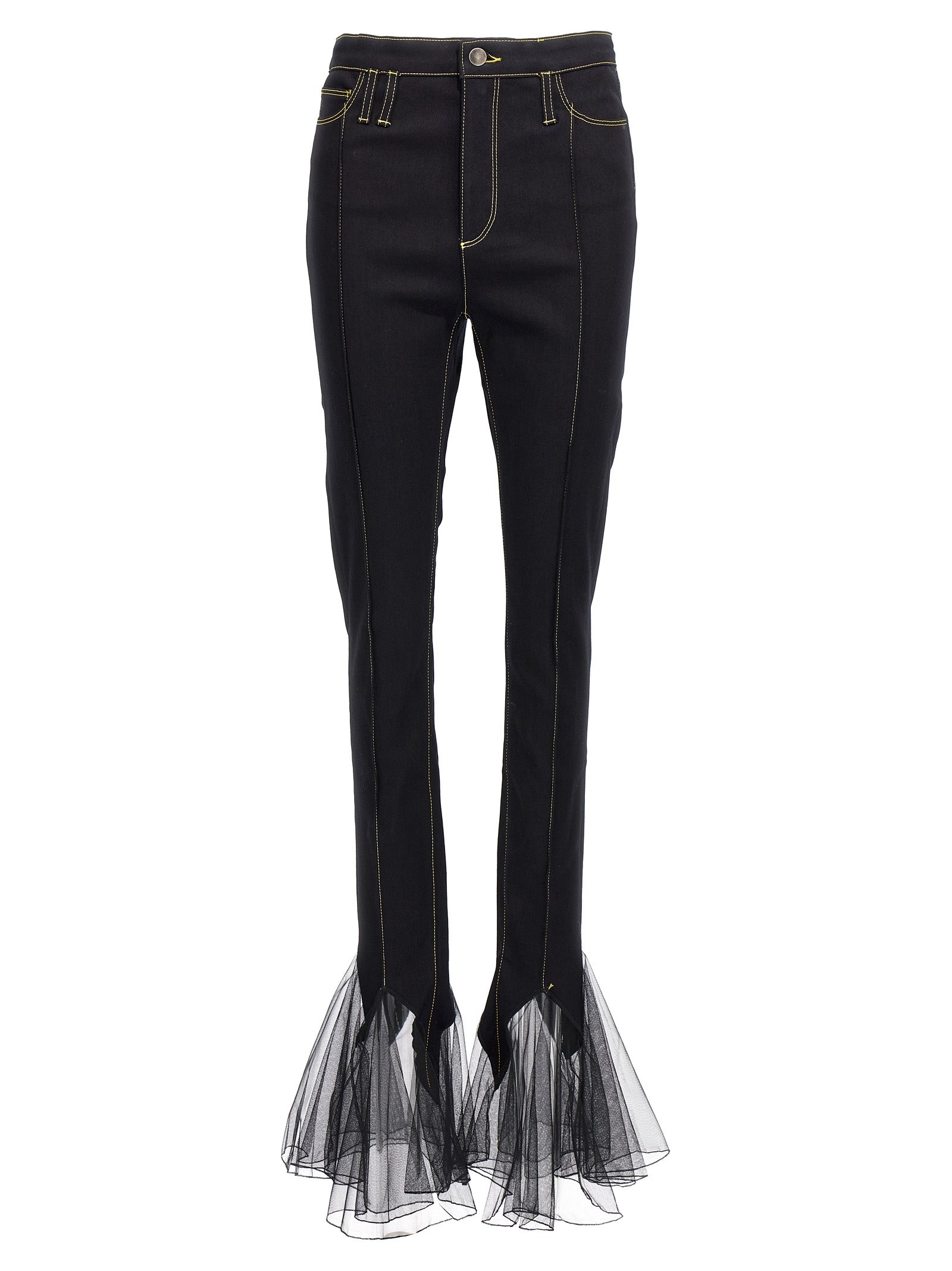 Nensi Dojaka Black Cotton Slim Fit Jeans