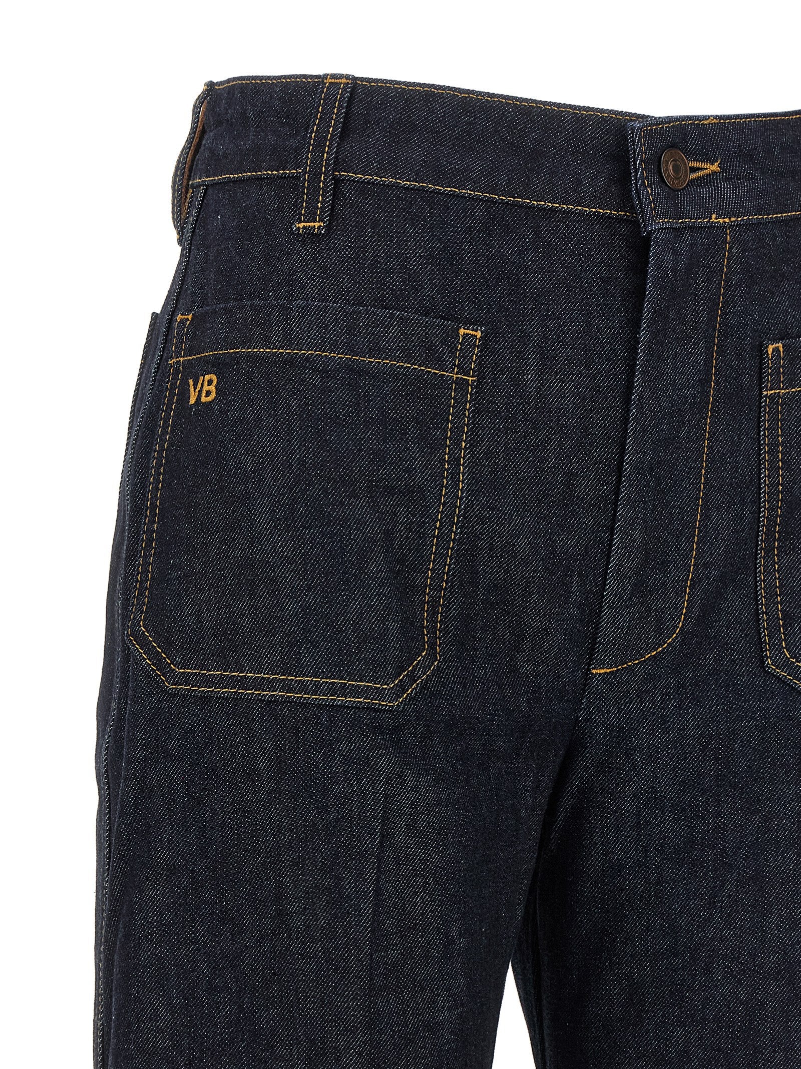 Victoria Beckham Blue Cotton Flared Jeans