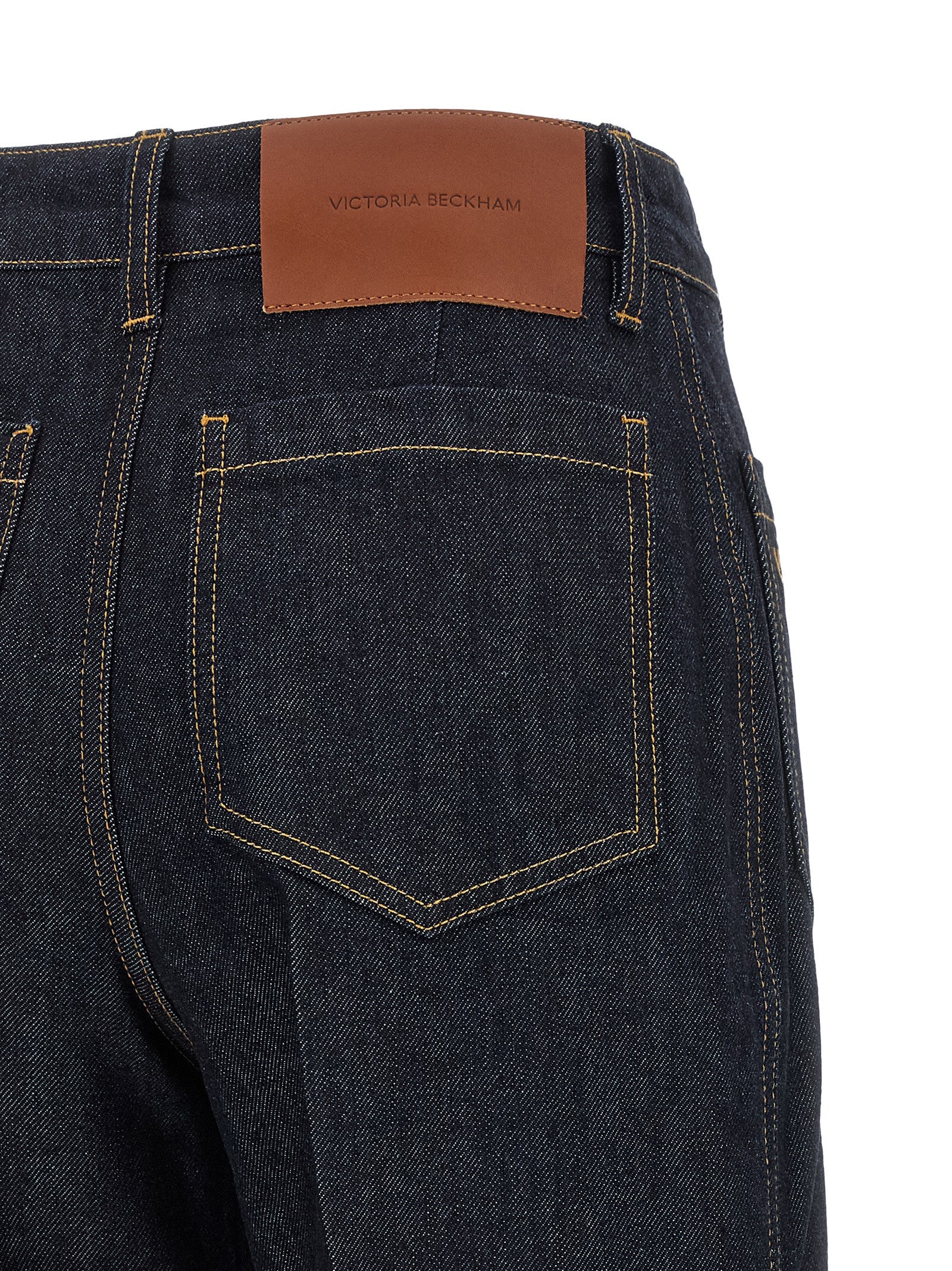 Victoria Beckham Blue Cotton Flared Jeans