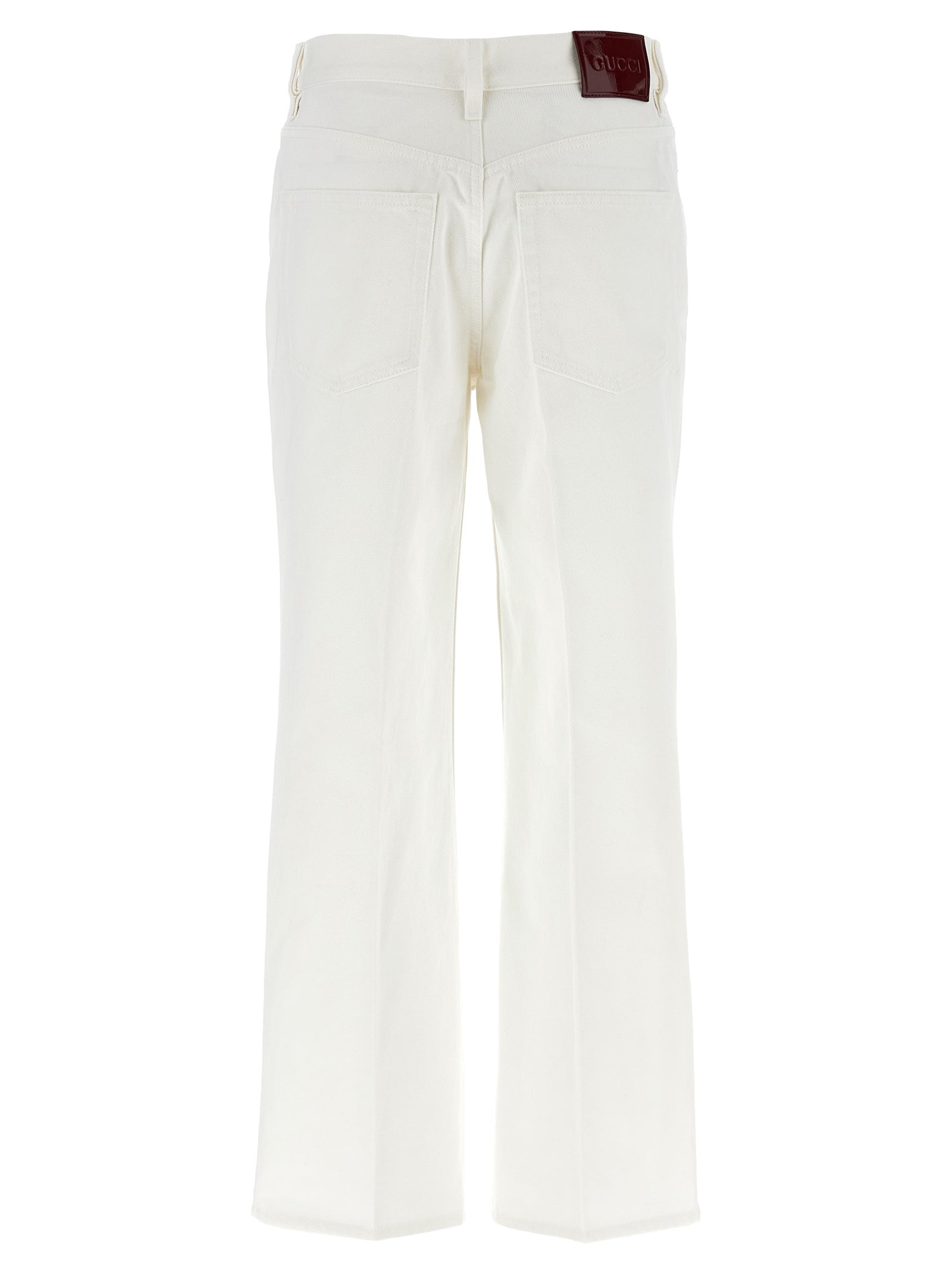Gucci White Cotton Cropped Jeans