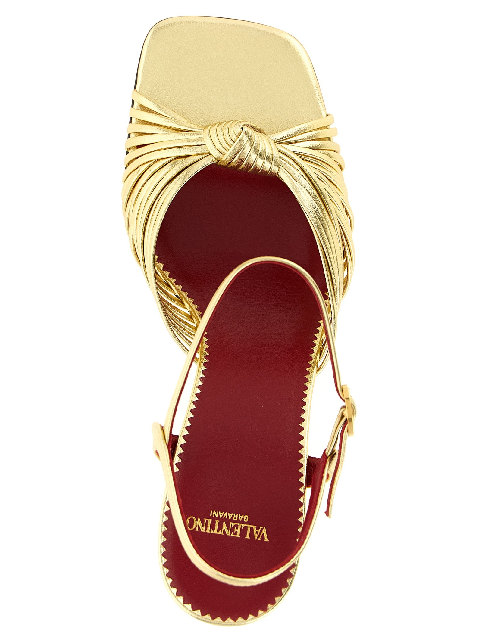 Valentino Garavani Gold Goatskin Stiletto Heel Sandals