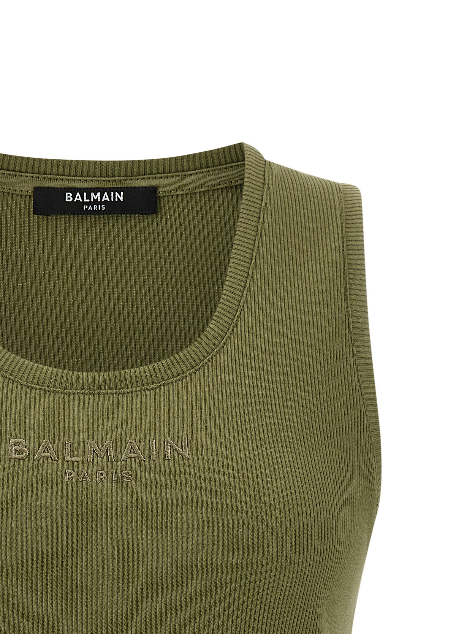 Balmain Bicolor Cotton Sleeveles T-Shirt