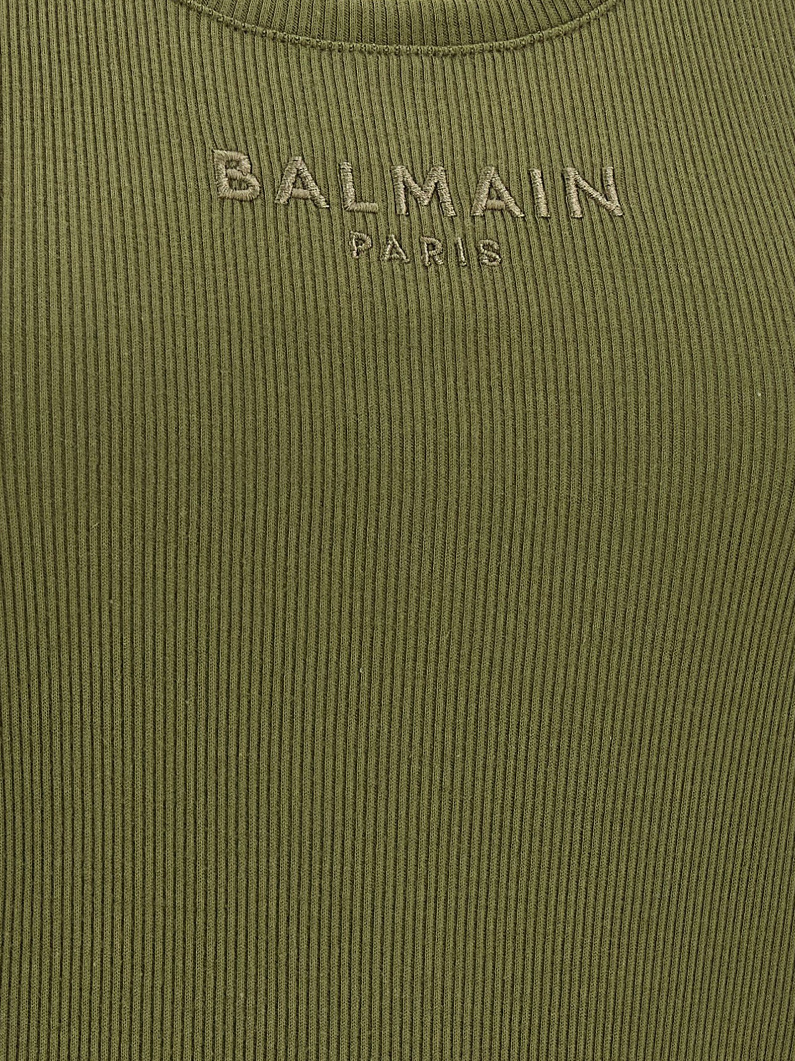 Balmain Bicolor Cotton Sleeveles T-Shirt