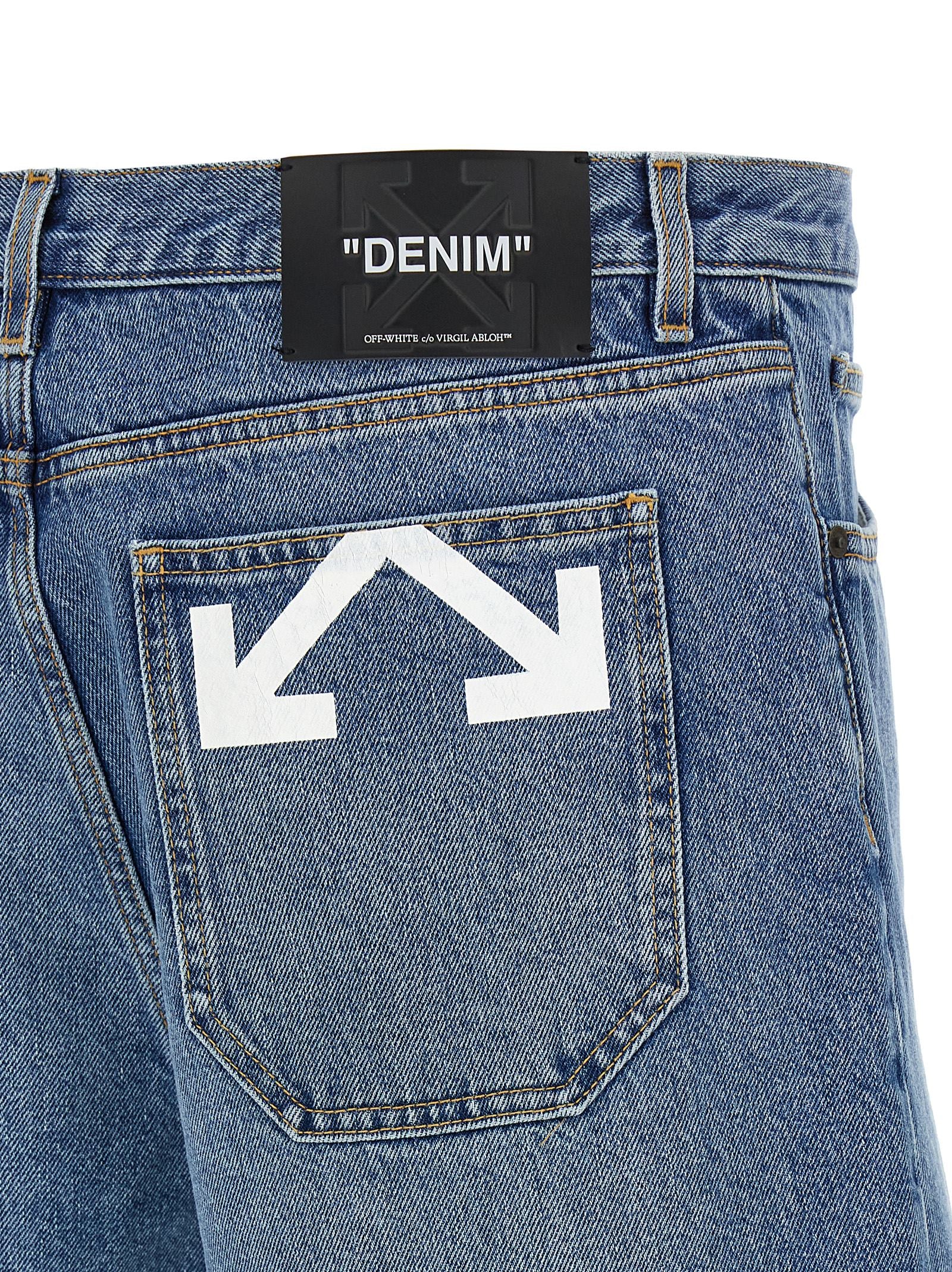 Off-White Blue Cotton Bermuda Shorts