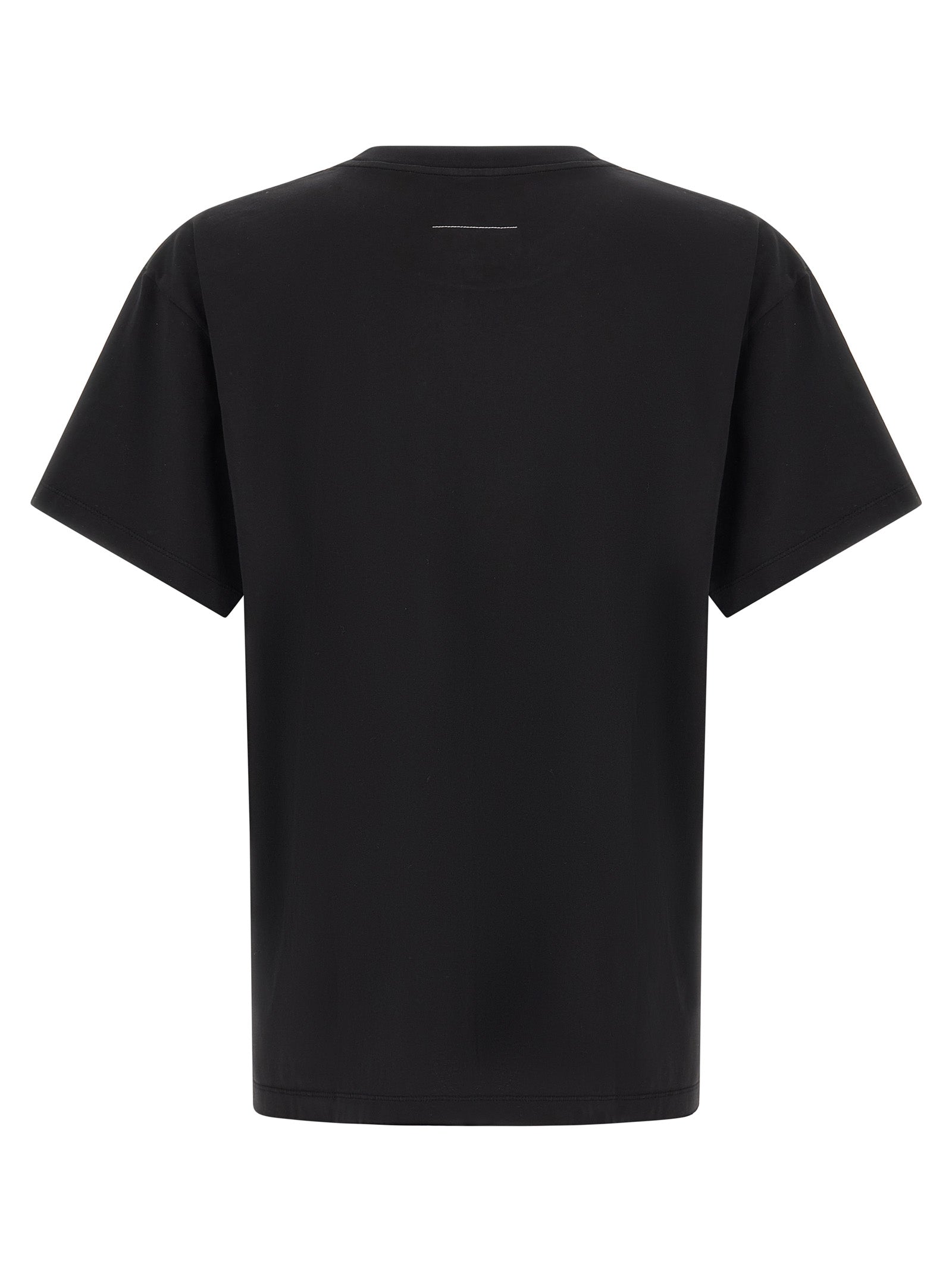 Discover the MM6 Maison Margiela Black Cotton T-Shirt, a masterpiece of minimalist design that embodies effortless luxury and refined craftsmanship for discerning individuals.