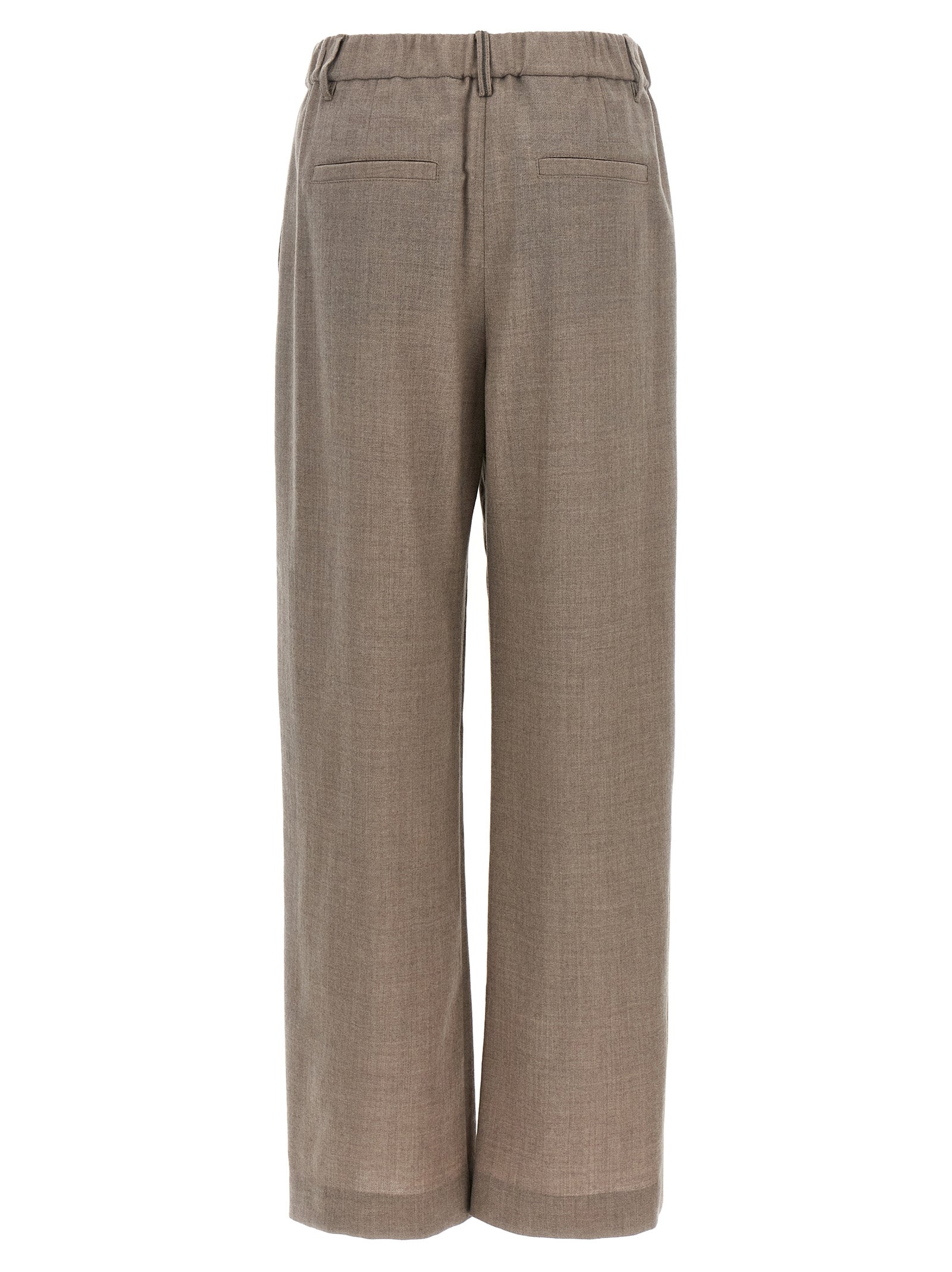 Experience the allure of Brunello Cucinelli's White Virgin Wool Casual Pants, where exquisite craftsmanship meets timeless elegance, perfect for the discerning individual.