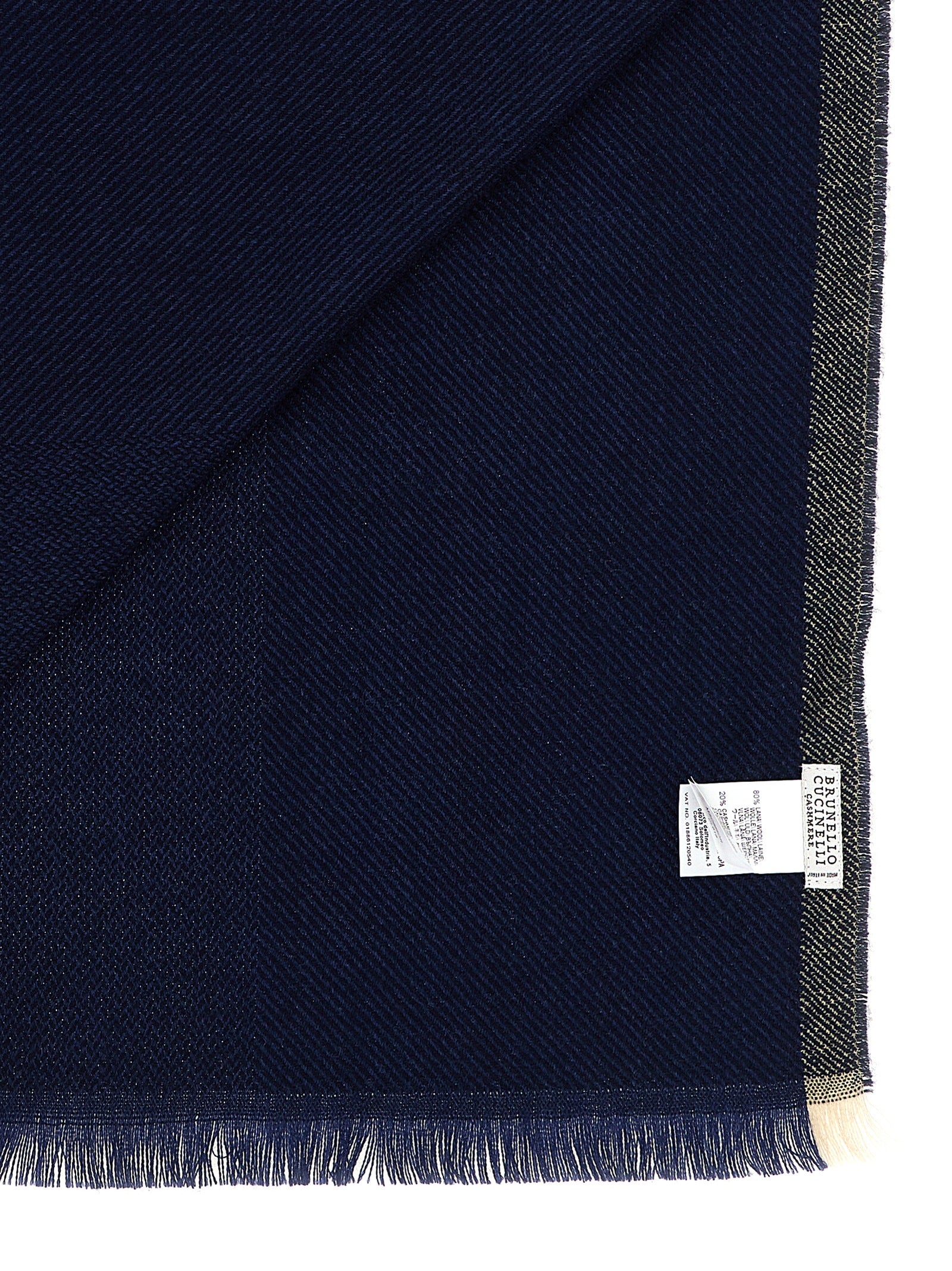 Indulge in the exquisite Brunello Cucinelli Blue Wool Scarf, a luxurious blend of wool and cashmere, embodying timeless elegance and Italian craftsmanship for the discerning individual.