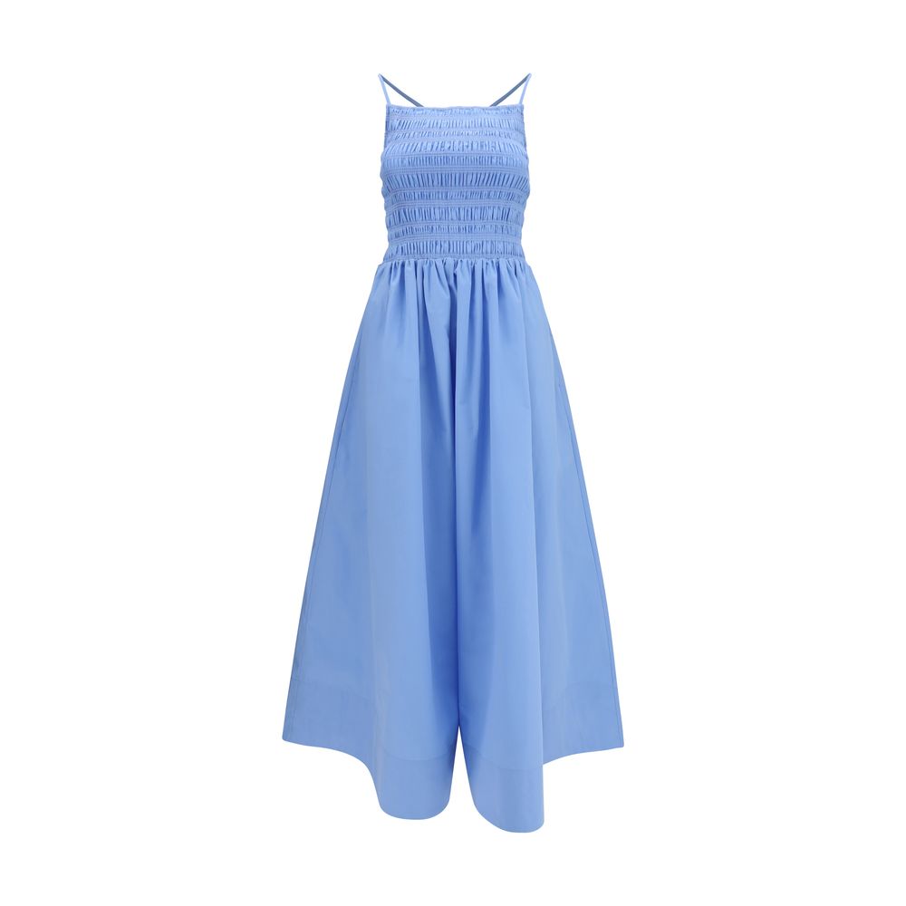 Ganni Blue Cotton Maxi Dress - Effortless Elegance Redefined