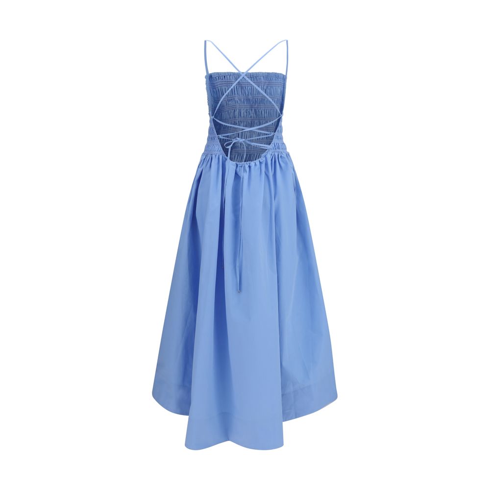 Ganni Blue Poplin Maxi Dress - Effortless Elegance Redefined