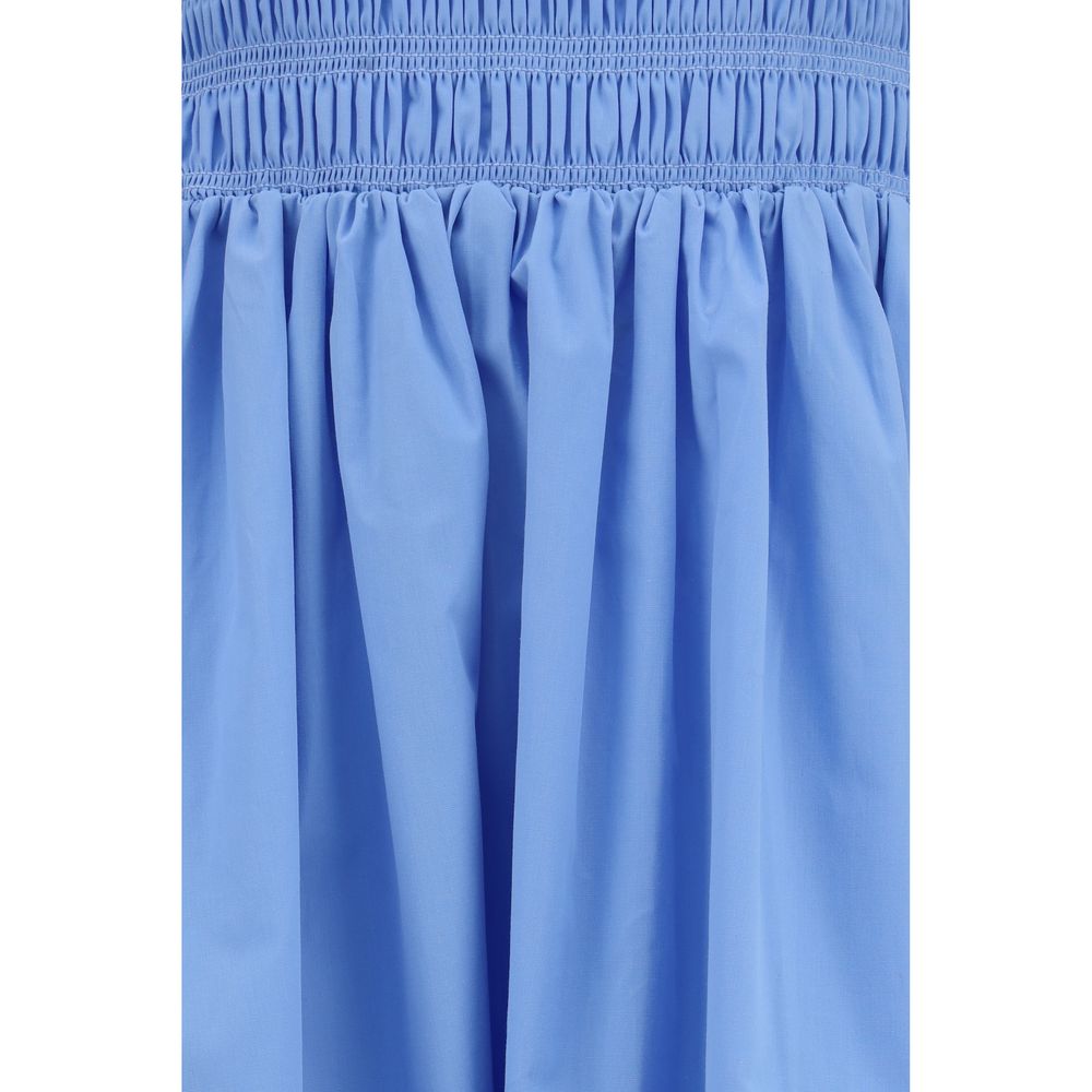 Ganni Blue Cotton Maxi Dress - Effortless Elegance Redefined