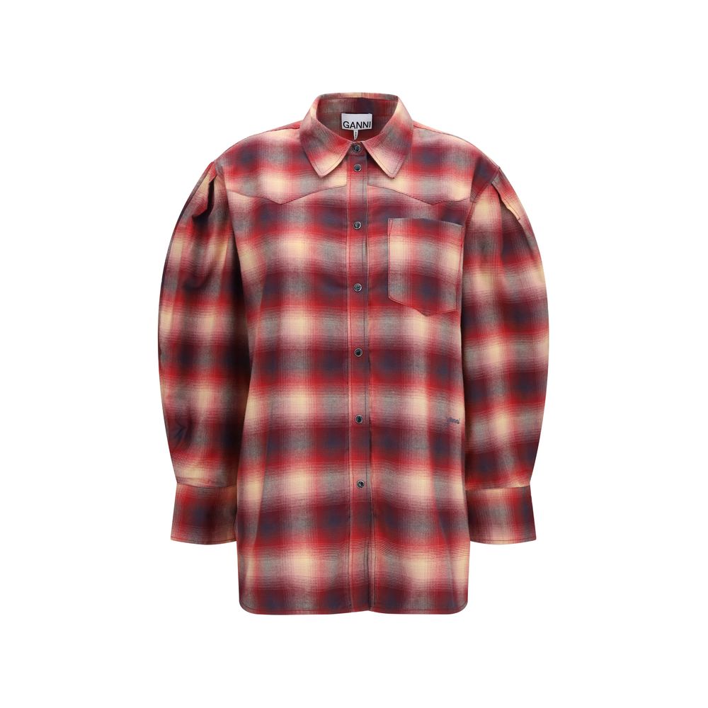 Ganni Multicolor Cotton Flannel Shirt - Effortless Luxe Style
