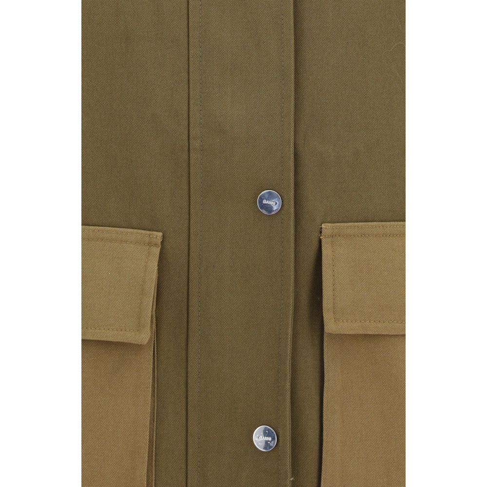 Ganni Bicolor Cotton Full-Length Jacket - Timeless Luxury Redefined