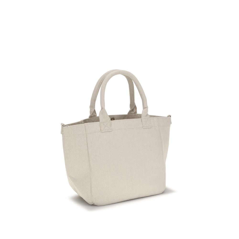 Ganni Easy Shoulder Bag - Luxurious Beige Canvas Elegance