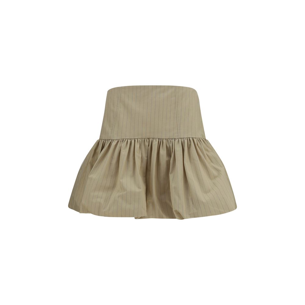 Ganni Ruffled Beige Mini Skirt - Timeless Elegance Redefined