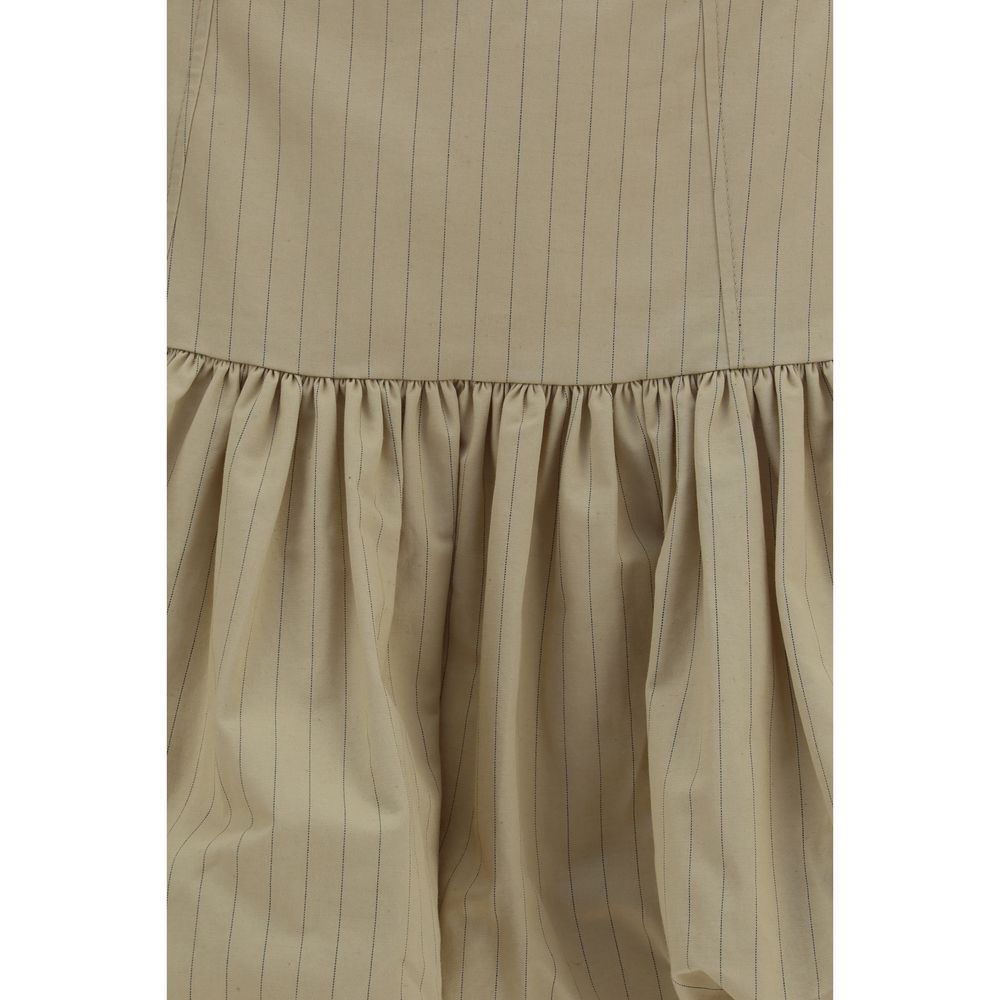 Ganni Ruffled Beige Mini Skirt - Timeless Elegance Redefined
