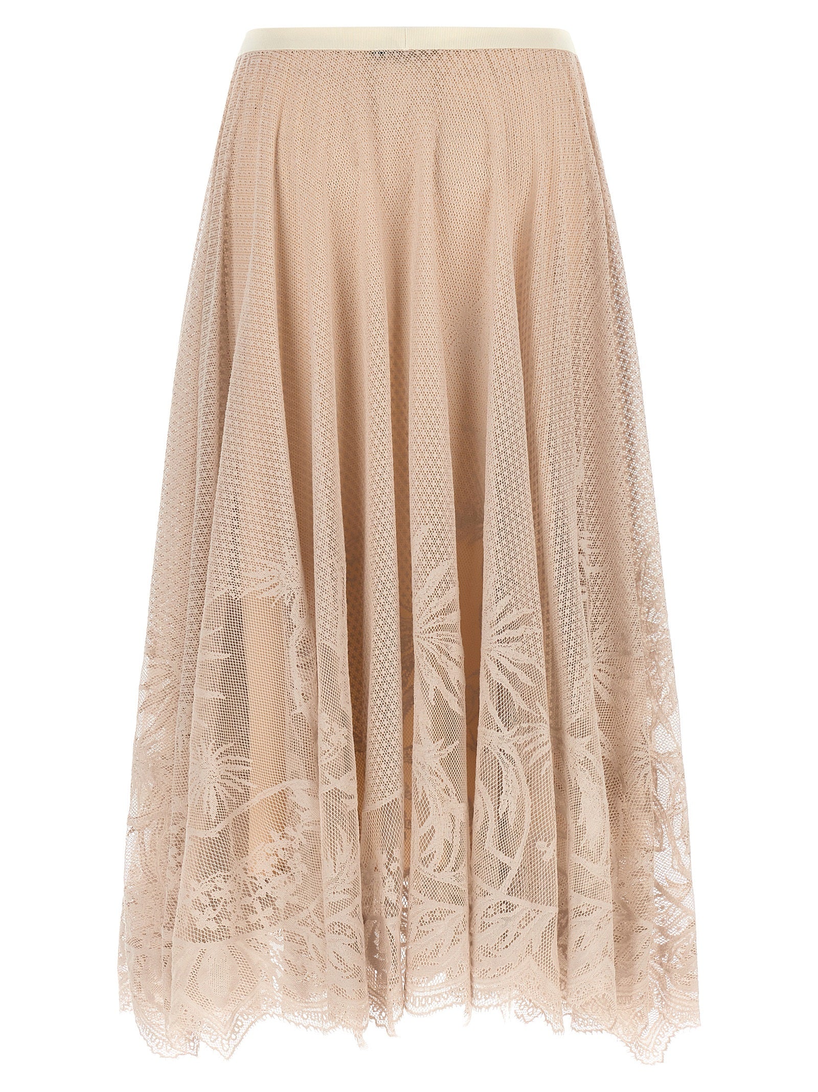 Discover the Fabiana Filippi Multicolor Cotton Midi Skirt, a masterpiece of Italian craftsmanship blending luxurious cotton lace and contemporary elegance for the discerning wardrobe.