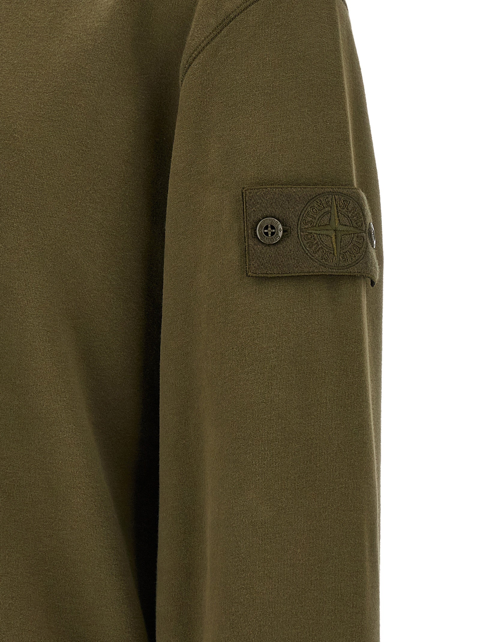 Discover the Stone Island Bicolor Cotton Sweatshirt, a blend of luxury and comfort, crafted from a soft cotton blend for the discerning individual.