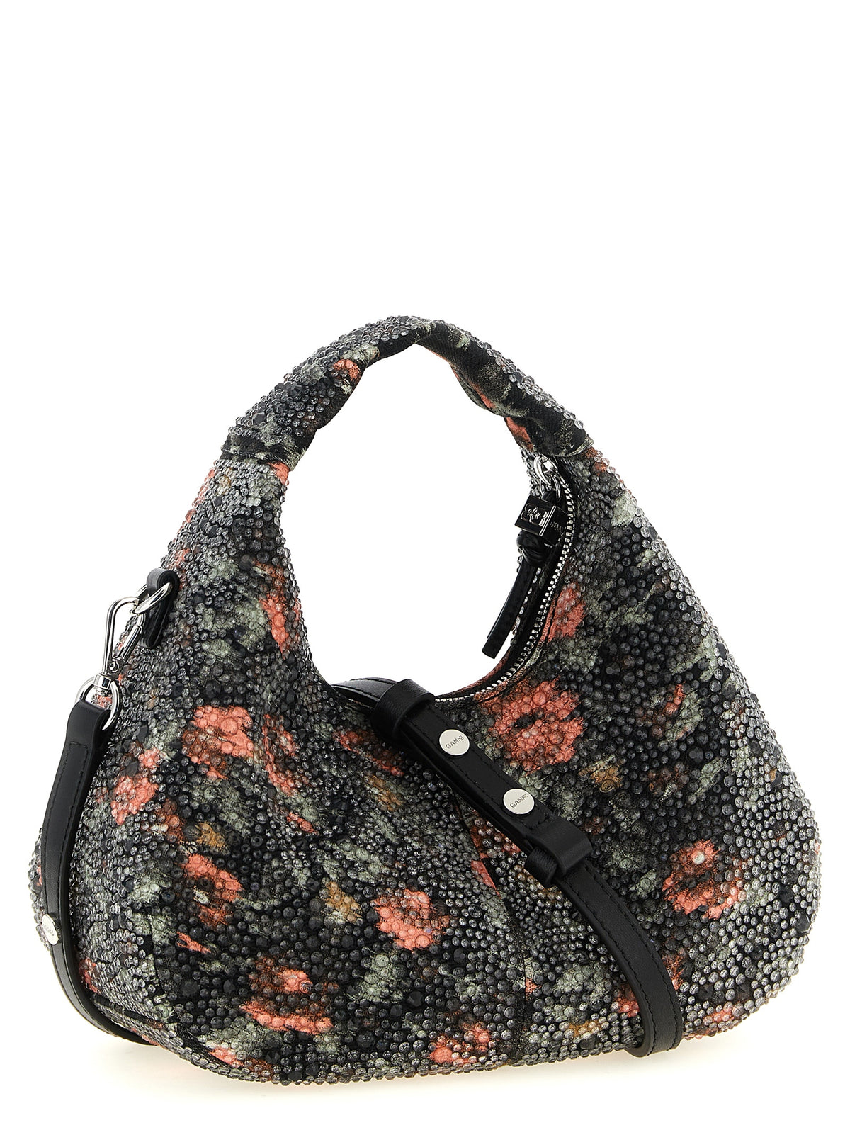 Ganni Hobo Mini Flowers Handbag - Exquisite Floral Elegance