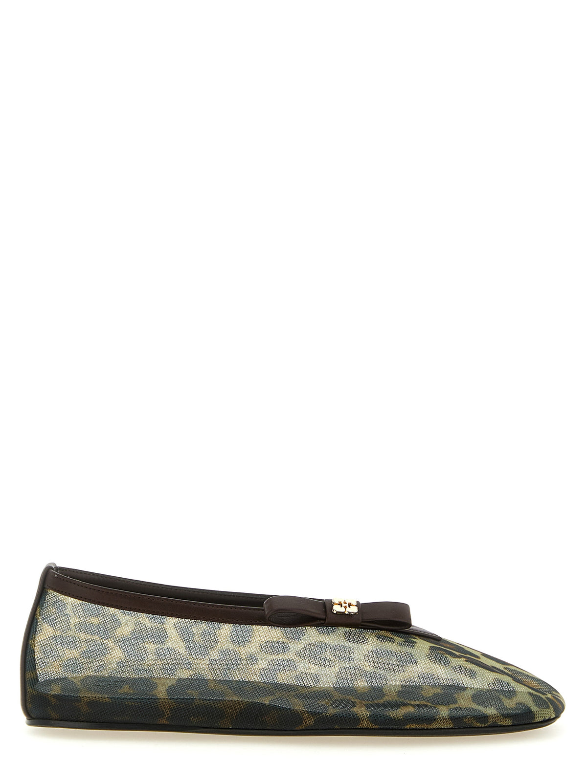 Ganni Brown Nylon Ballet Flats - Effortless Luxury Elegance