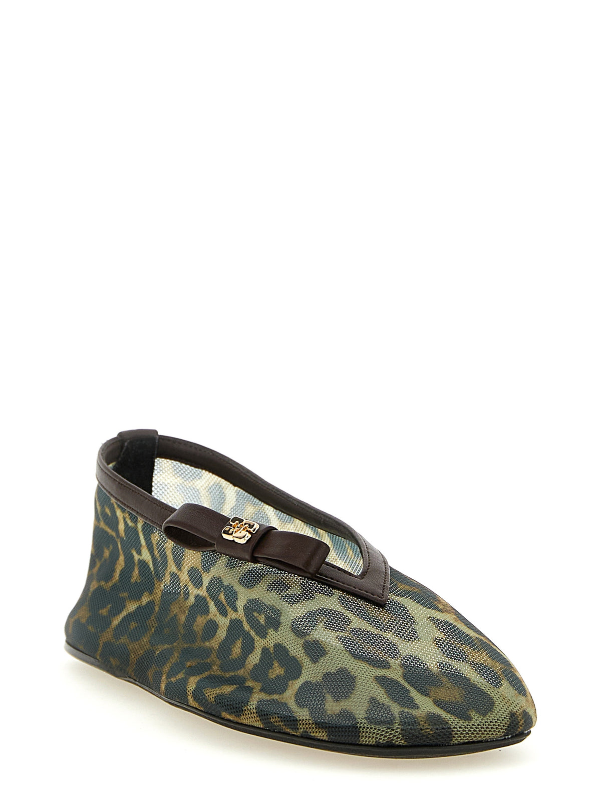 Ganni Brown Nylon Ballet Flats - Effortless Luxury Elegance