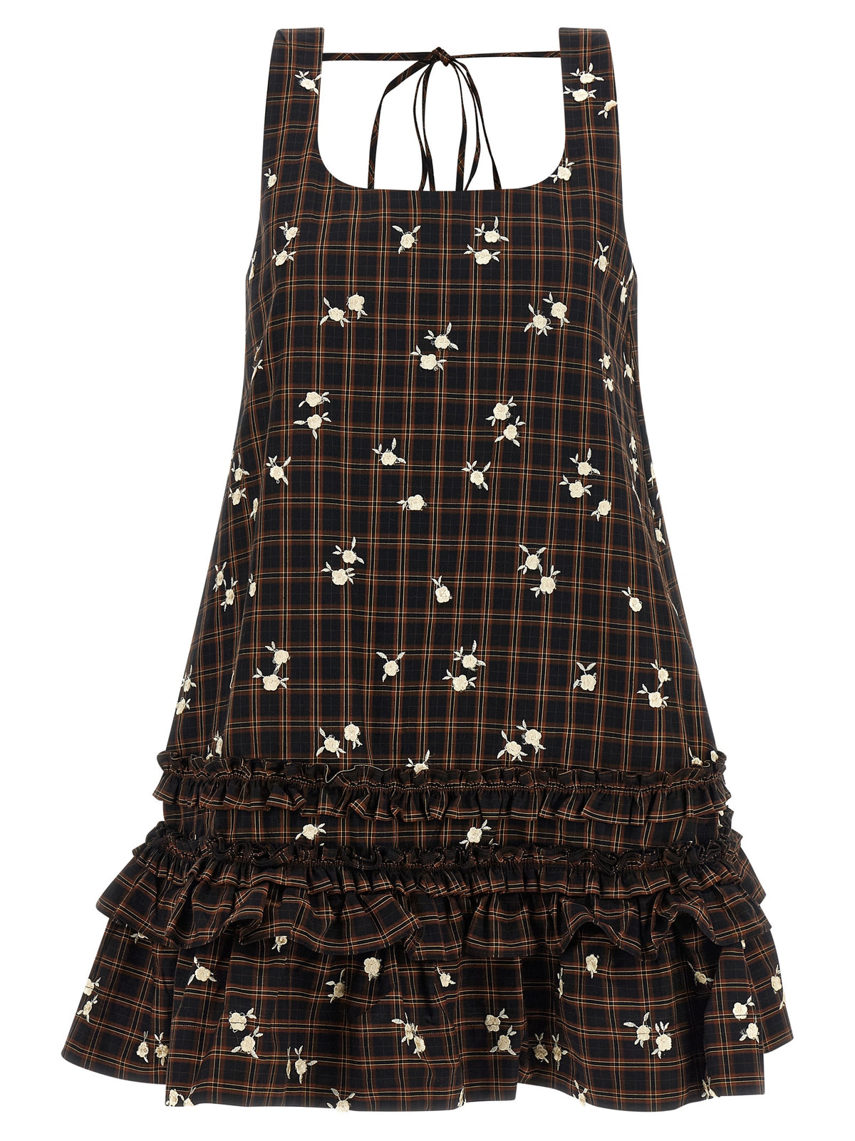 Ganni Brown Organic Cotton Short Dress - Timeless Luxury Elegance