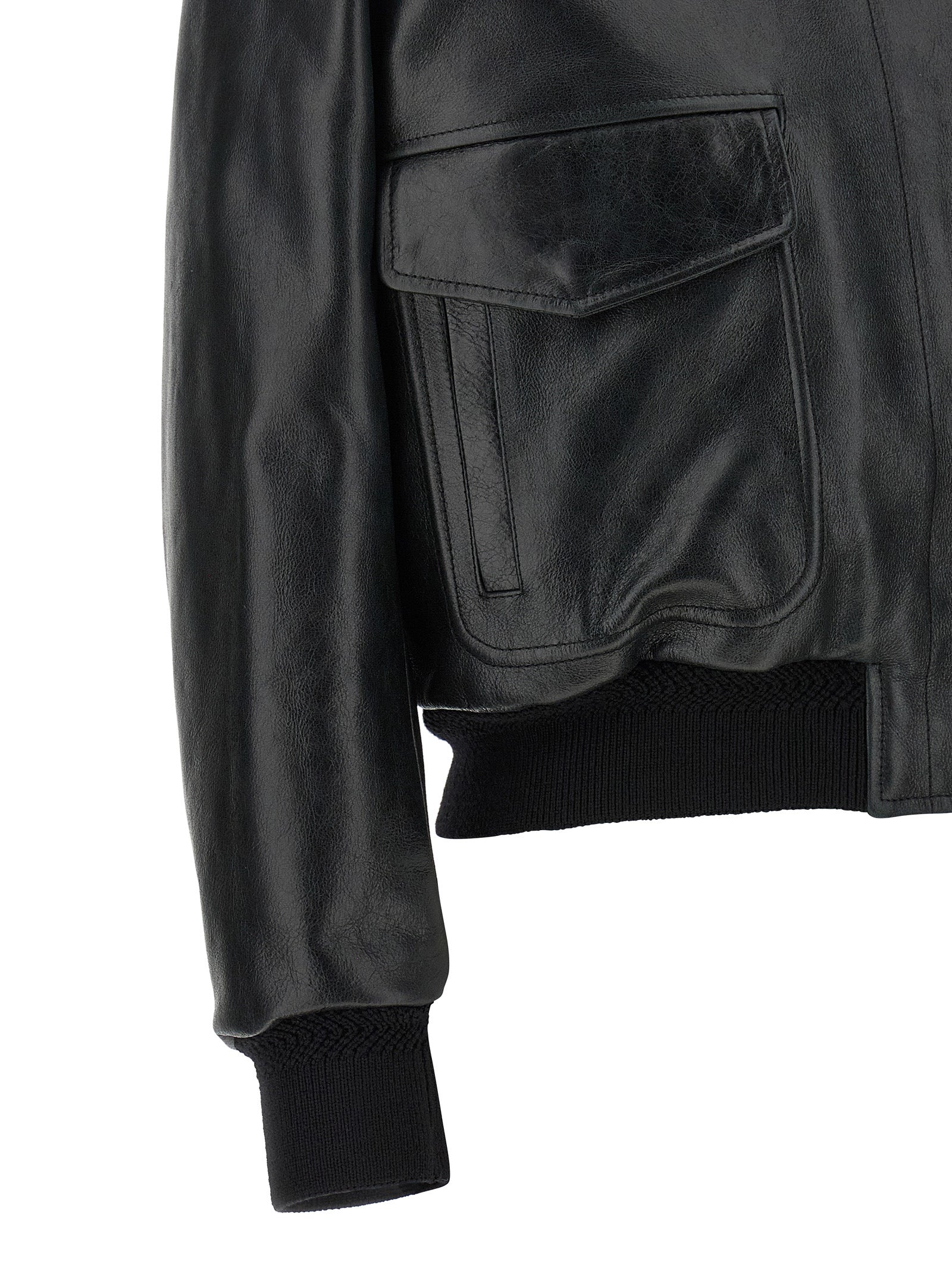 Elevate your wardrobe with the Tom Ford Black Lamb Leather Jacket, a masterpiece of Italian craftsmanship that embodies timeless luxury and sophisticated allure.