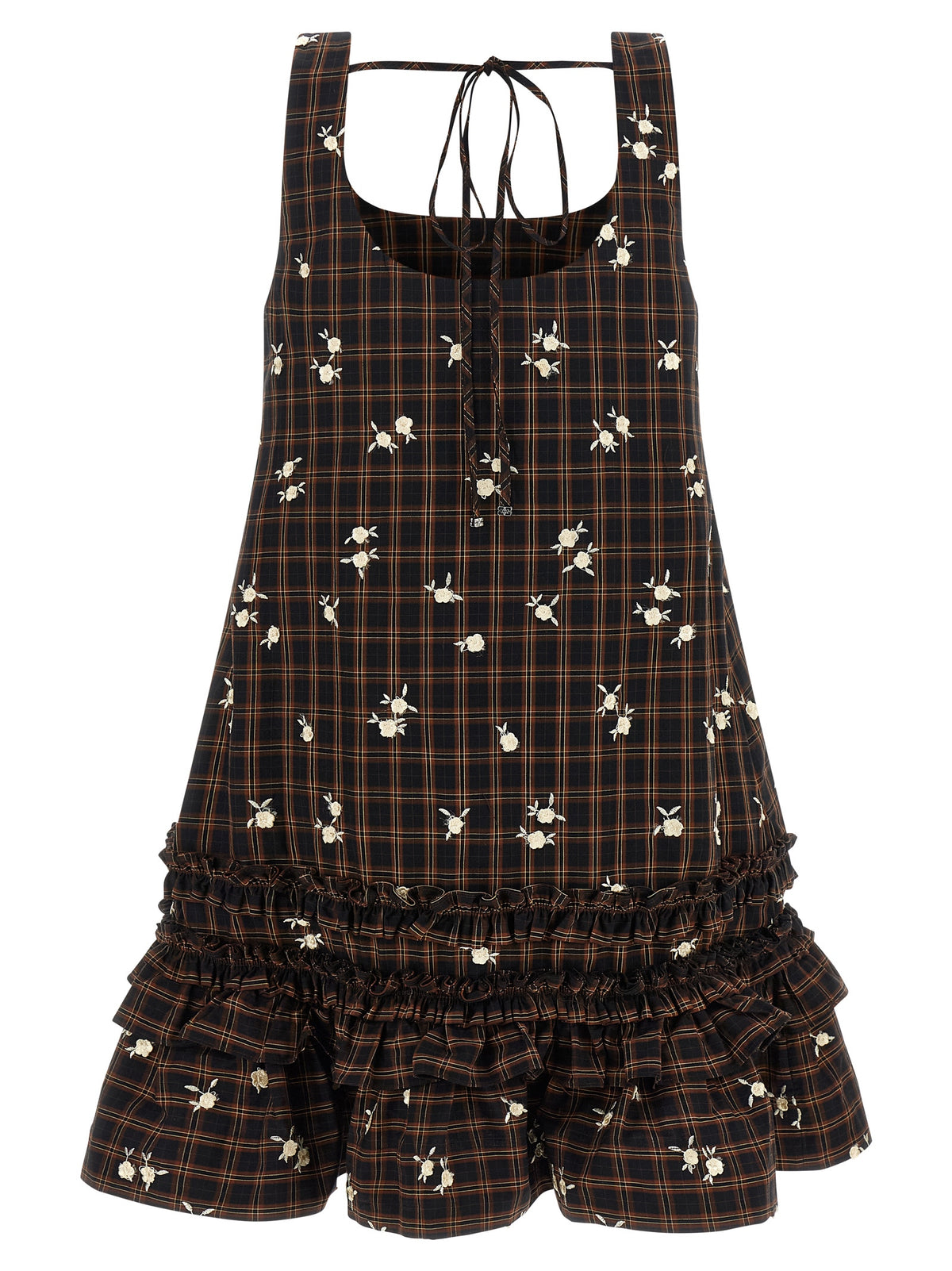Ganni Brown Organic Cotton Short Dress - Timeless Luxury Elegance