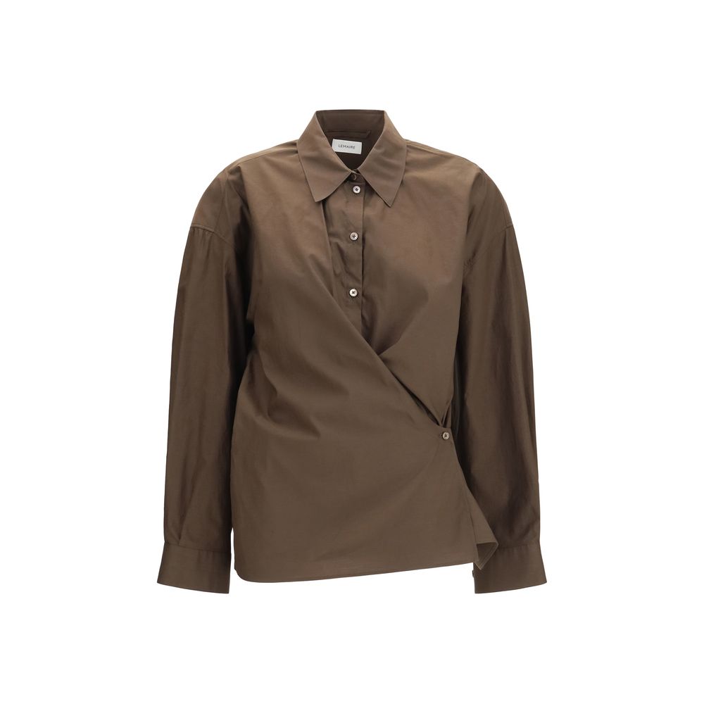 Indulge in the Lemaire Brown Cotton Shirt, a luxurious blend of cotton and silk, embodying refined craftsmanship and timeless elegance for the discerning individual.