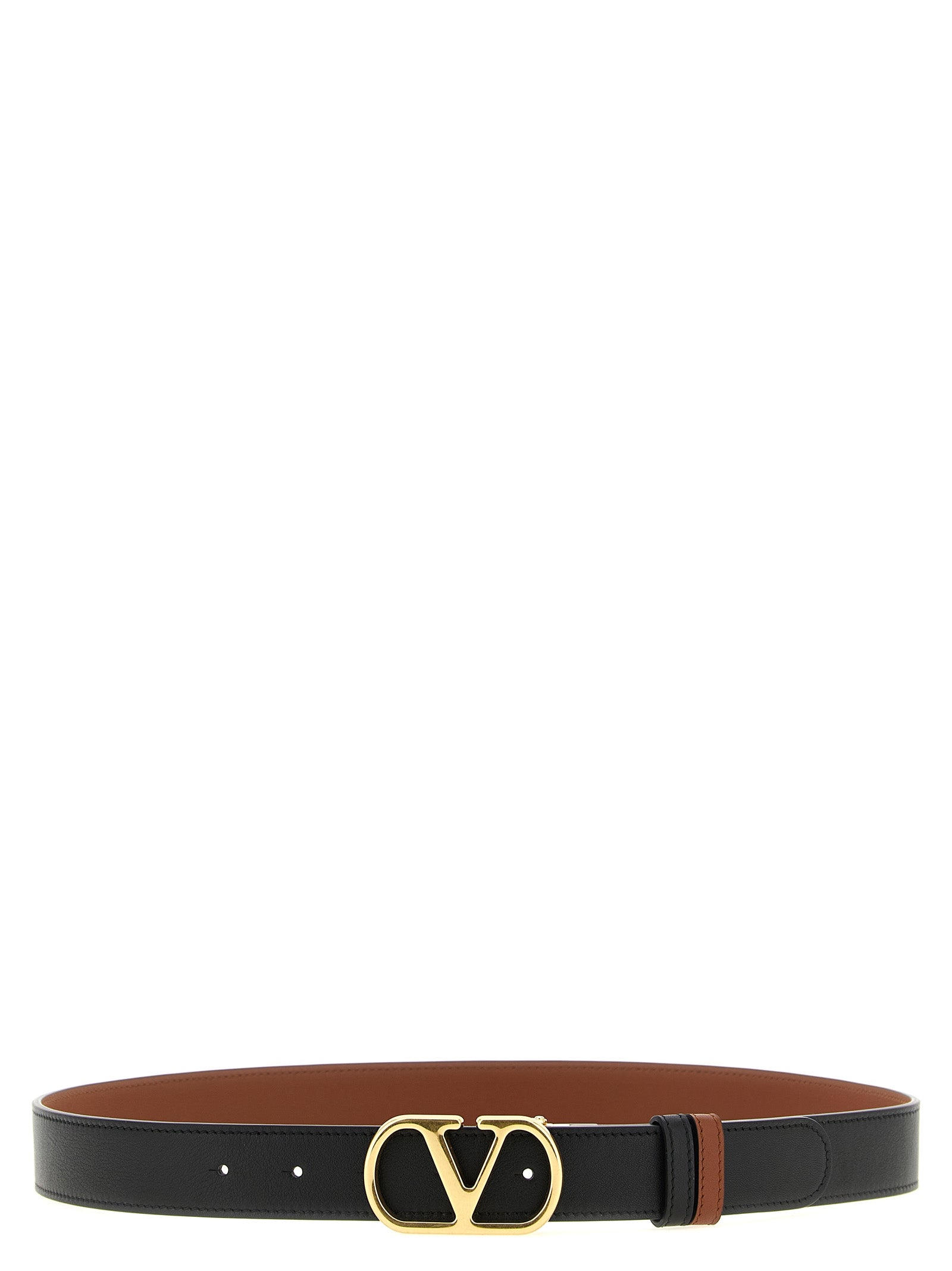 Indulge in the elegance of the Valentino Garavani reversible belt, crafted from luxurious calfskin leather, embodying sophistication and timeless style for the discerning individual.