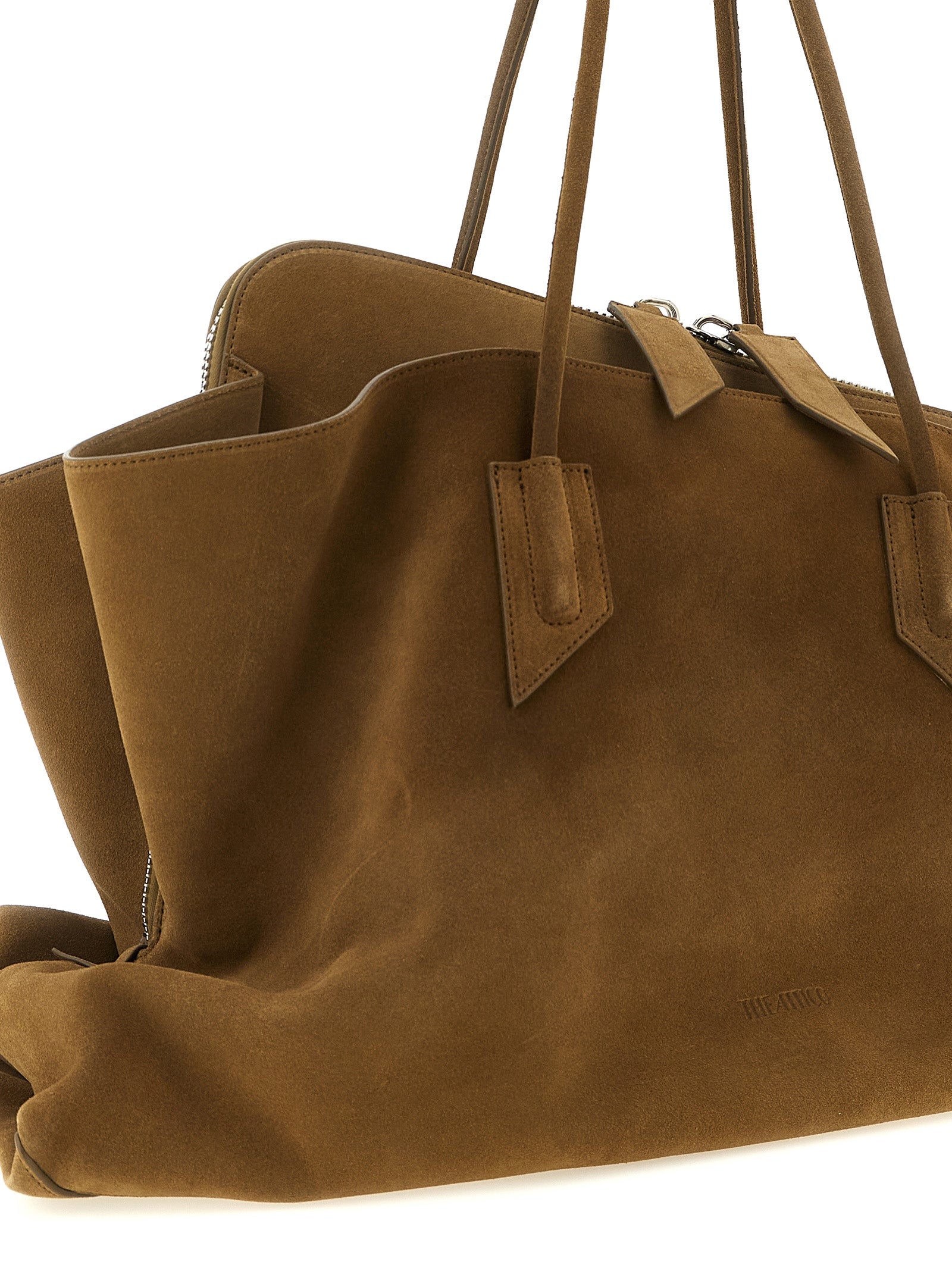 Indulge in the artistry of The Attico's La Passeggiata Large Brown Calfskin Shoulder Bag, a luxurious blend of exquisite design and timeless sophistication.