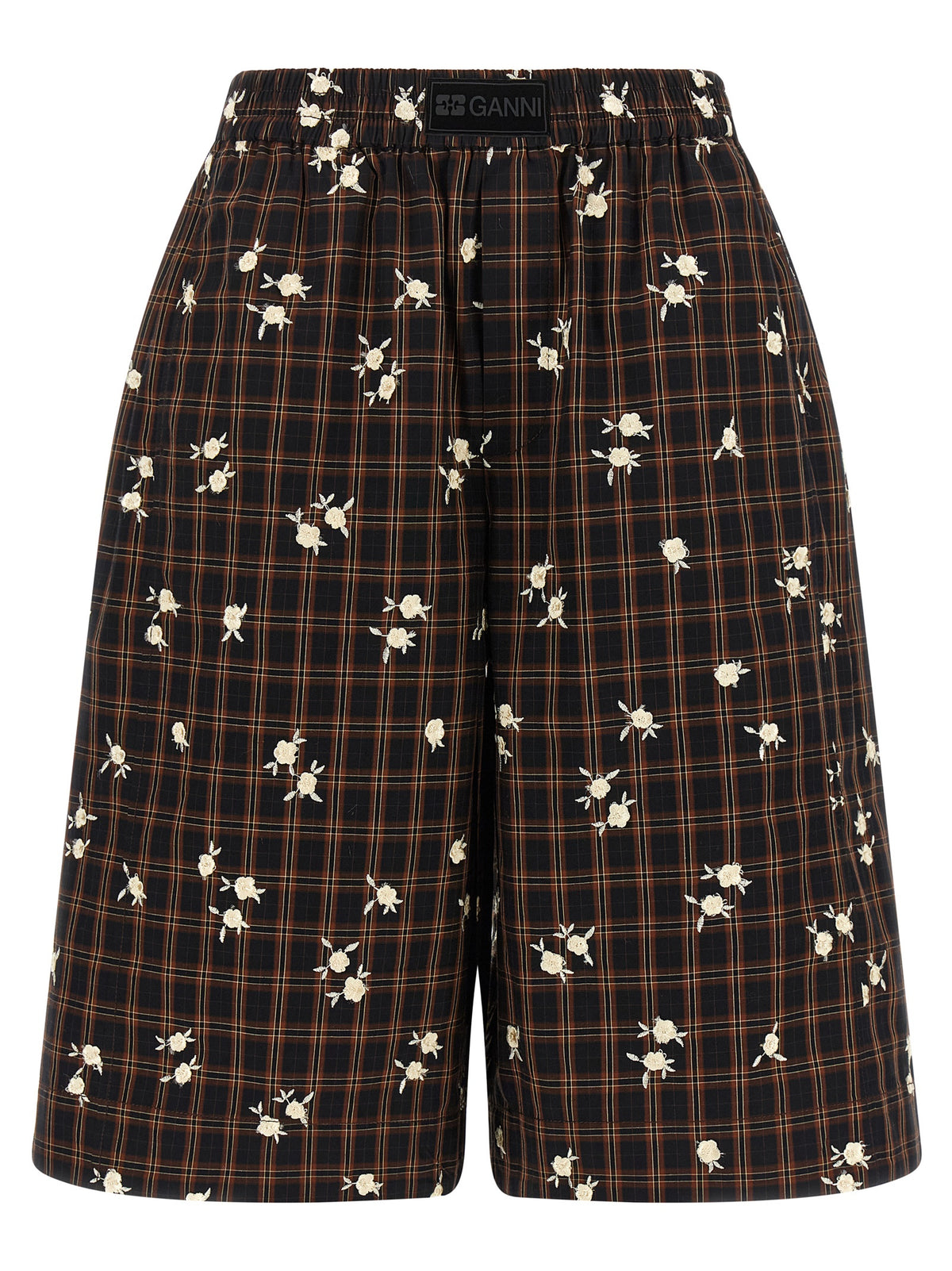 Ganni Brown Organic Cotton Bermuda Shorts - Luxurious Style