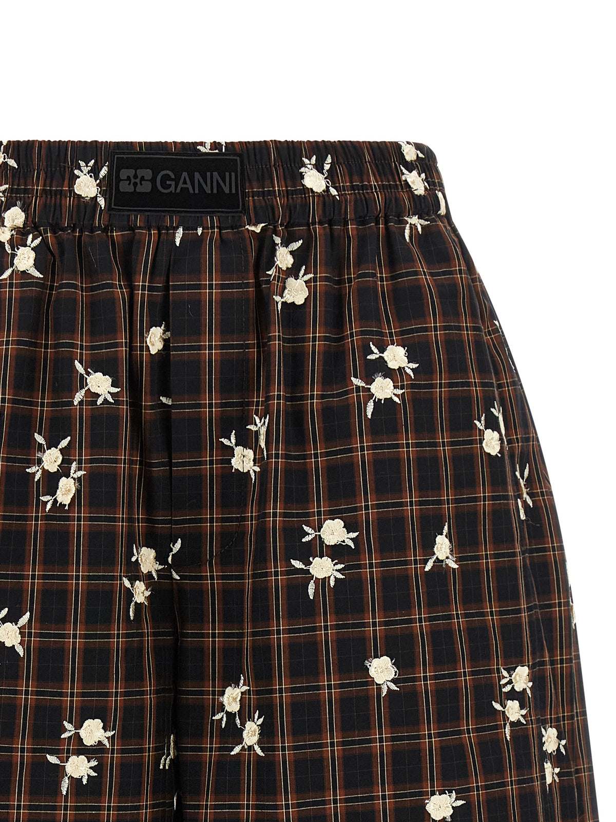 Ganni Brown Organic Cotton Bermuda Shorts - Timeless Elegance
