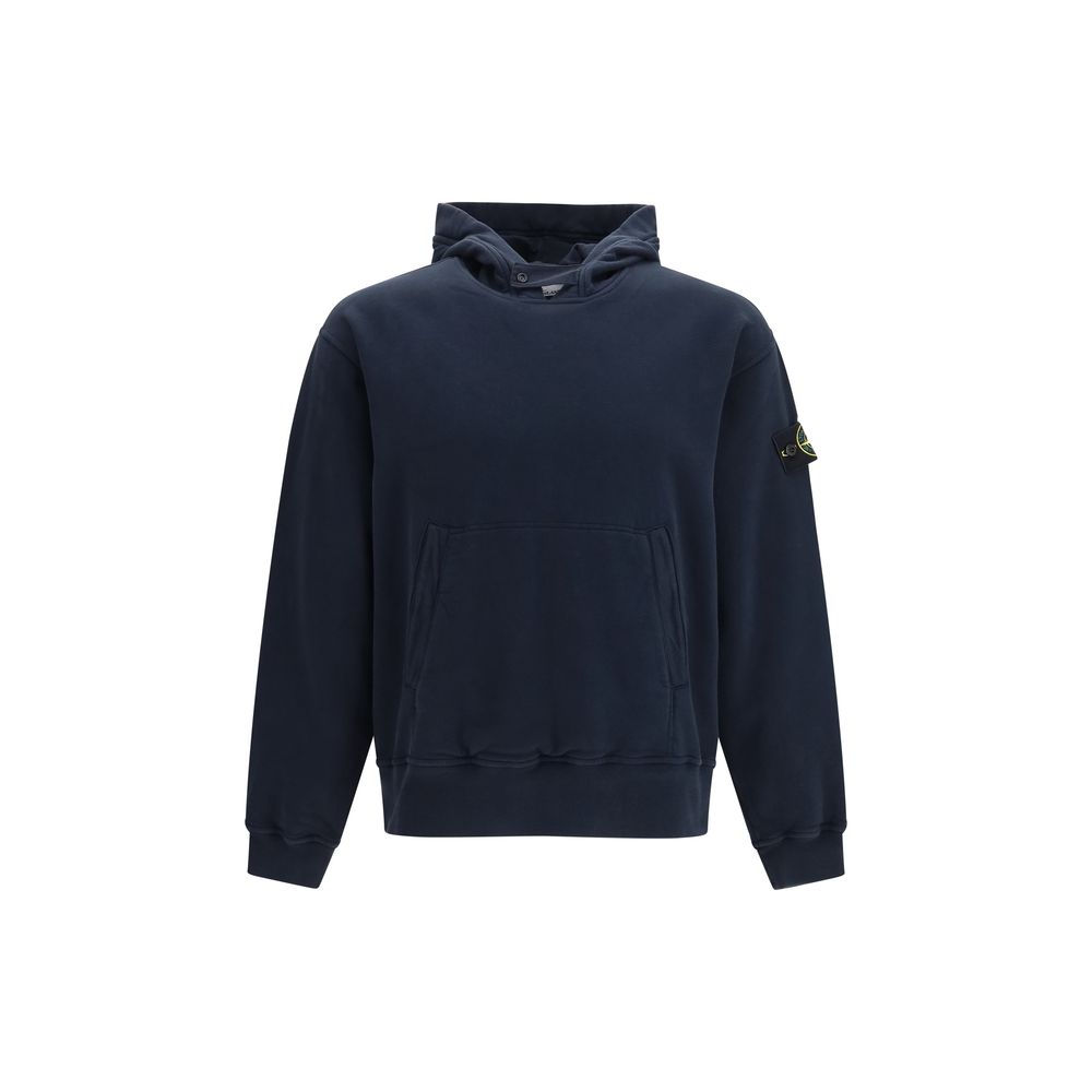 Experience the epitome of luxury with the Stone Island Blue Cotton Sweatshirt, crafted from 100% cotton for unparalleled comfort and sophistication in every detail.