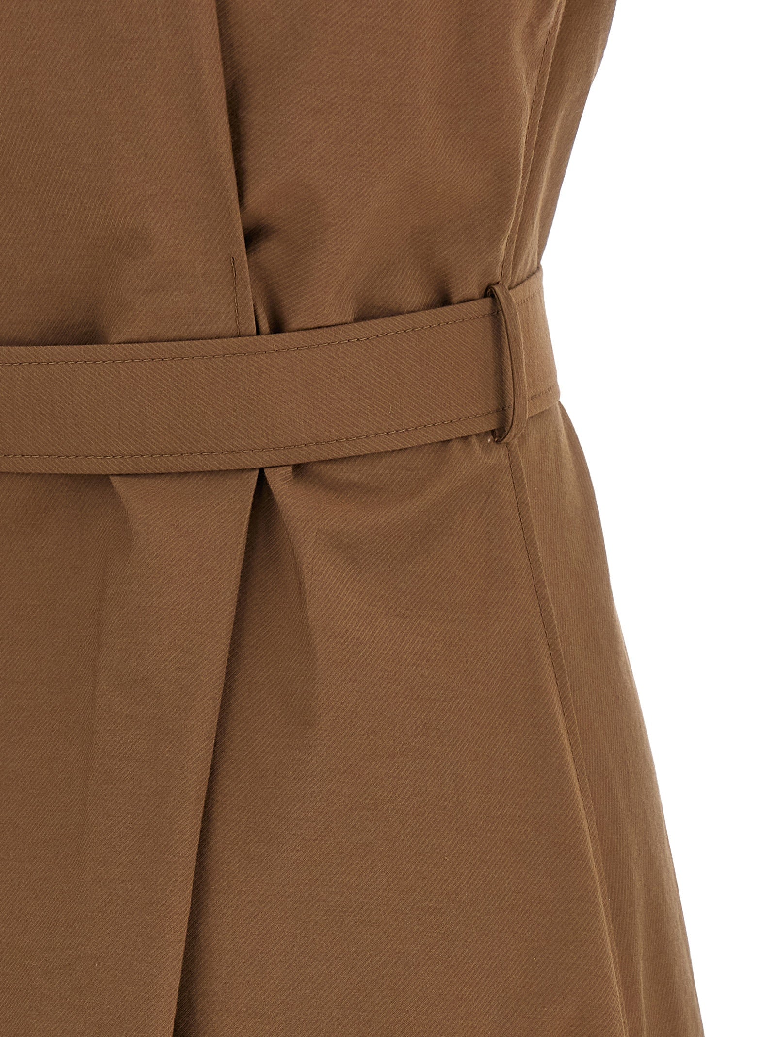 Brunello Cucinelli Brown Cotton Midi Dress - Timeless Elegance