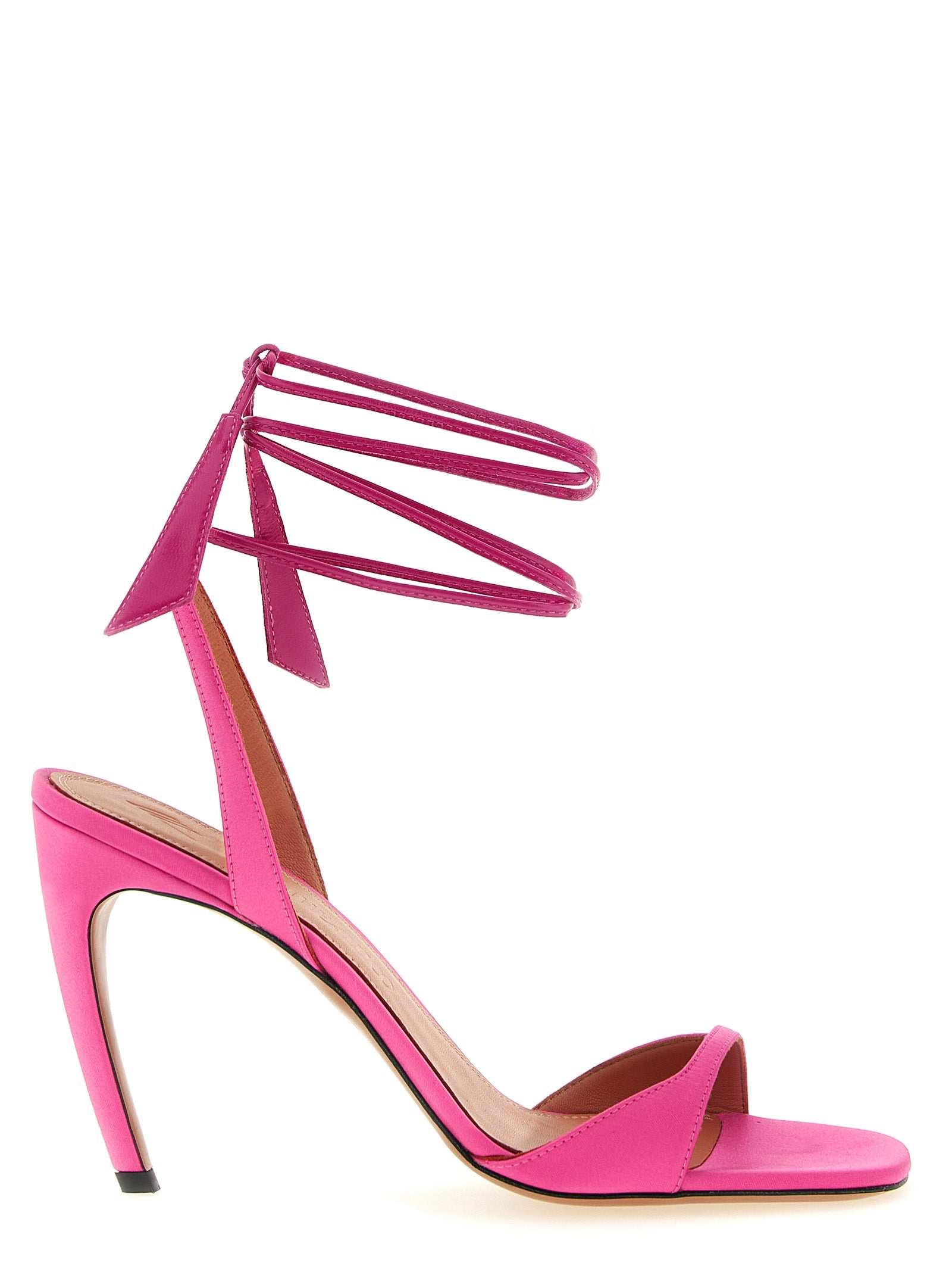 The Attico Fuchsia Leather Stiletto Heel Sandals - Elevate Elegance