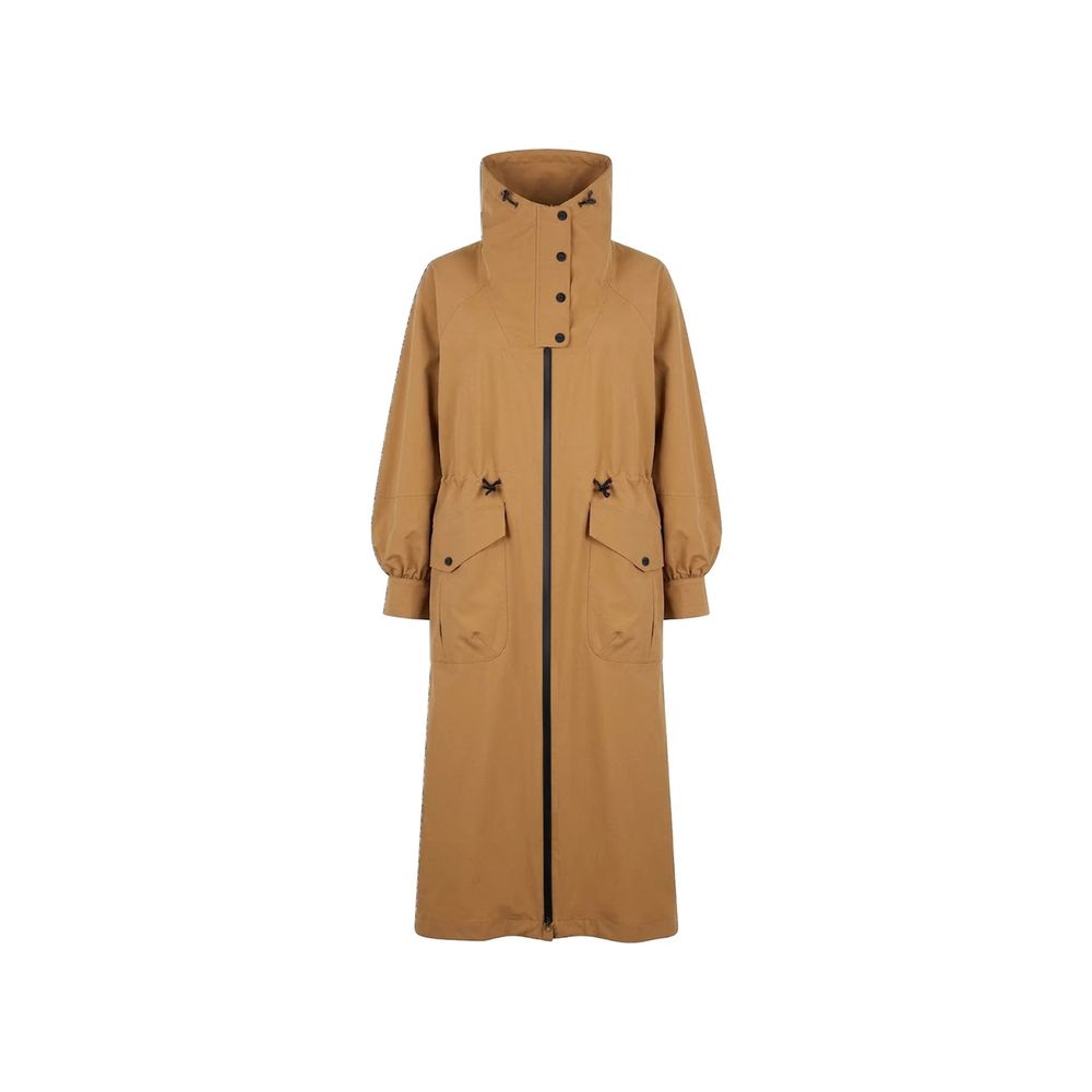 Indulge in the exquisite Herno Brown Polyester Coat, a testament to refined craftsmanship and timeless elegance, perfect for those who embody luxury and sophistication.