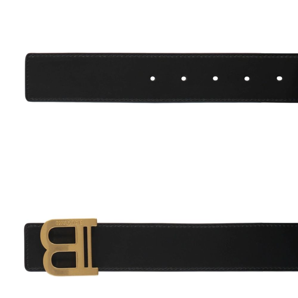 Balmain Black Leather Regular Belt - Timeless Luxury Accessory