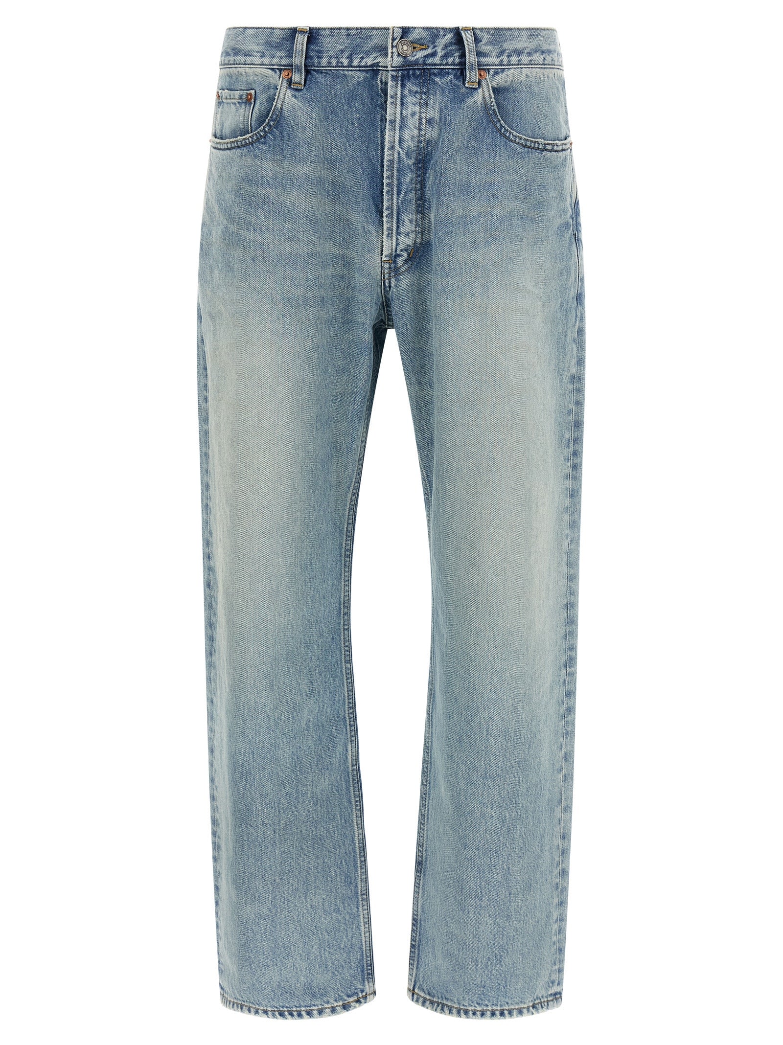Saint Laurent Blue Cotton Straight-Leg Jeans - Effortless Luxury