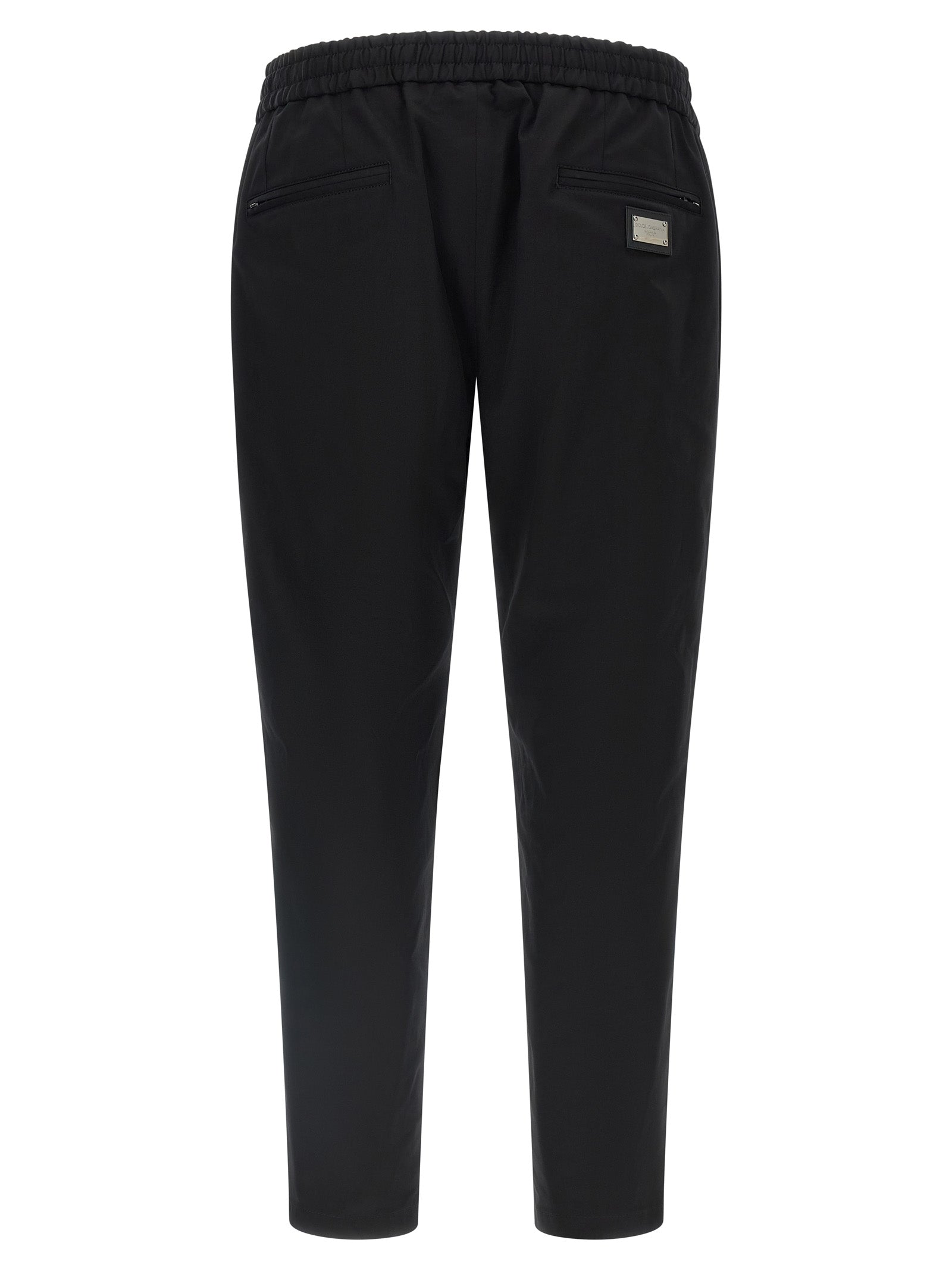 Dolce & Gabbana Black Cotton Casual Pants for Timeless Elegance