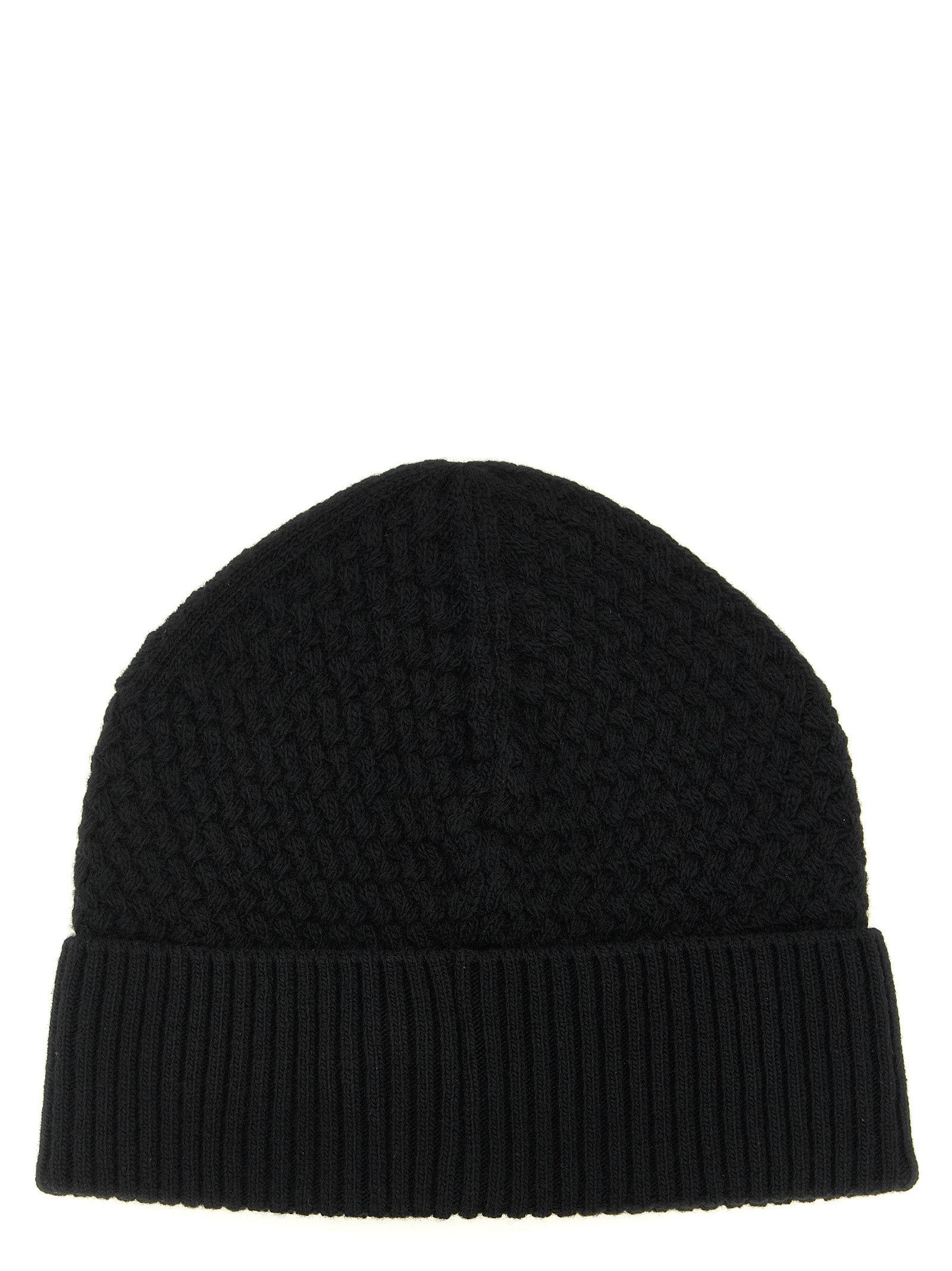Moncler Black Leather Beanie - Luxury Winter Elegance