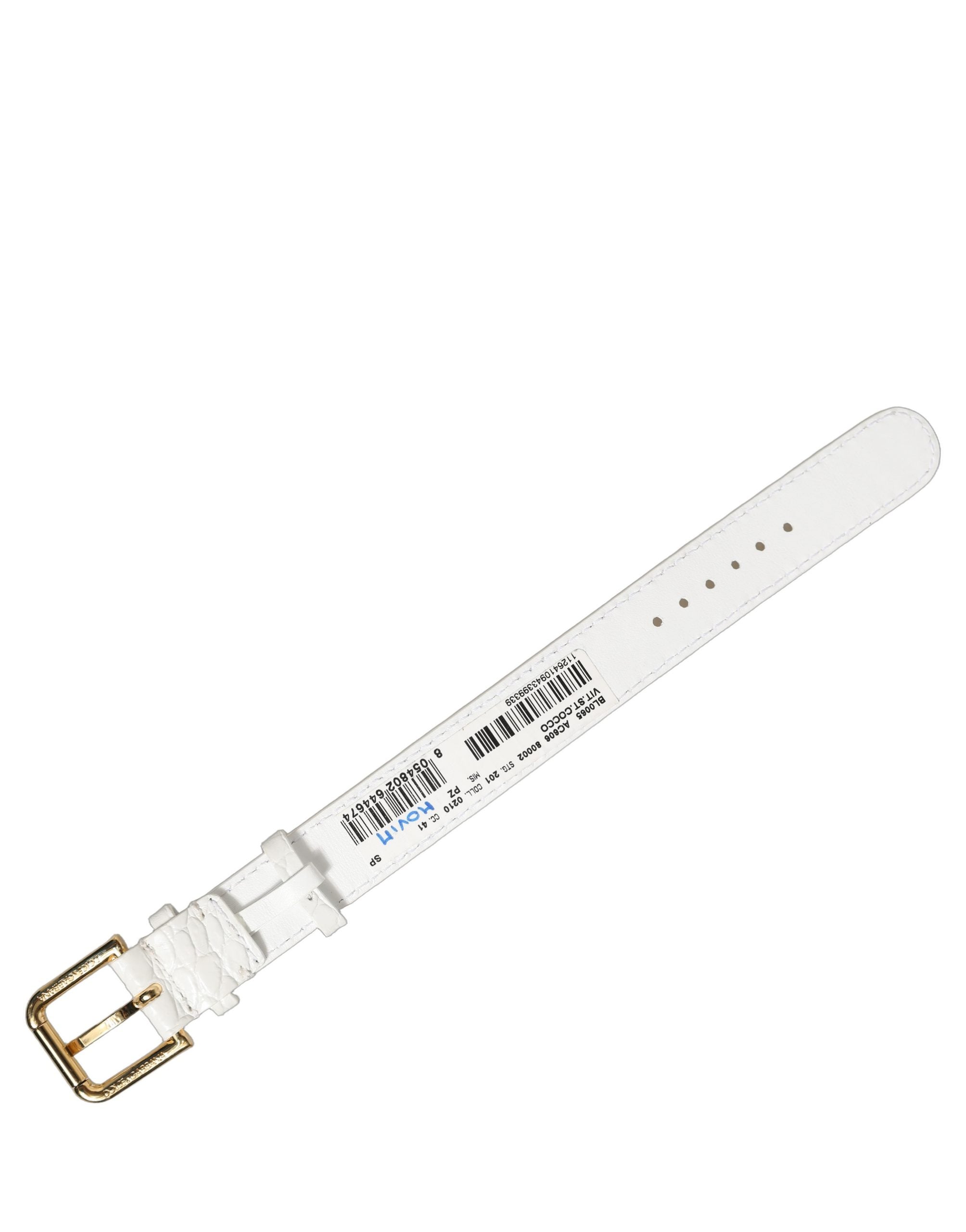 Dolce & Gabbana White Embossed Leather Bracelet - Timeless Elegance